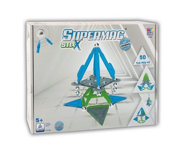 Happy People Magnetspielbausteine Supermag Stix 50 Teile Magnetisches Konstruktionsspielzeug Magnetspiel, Magnetische Bausteine