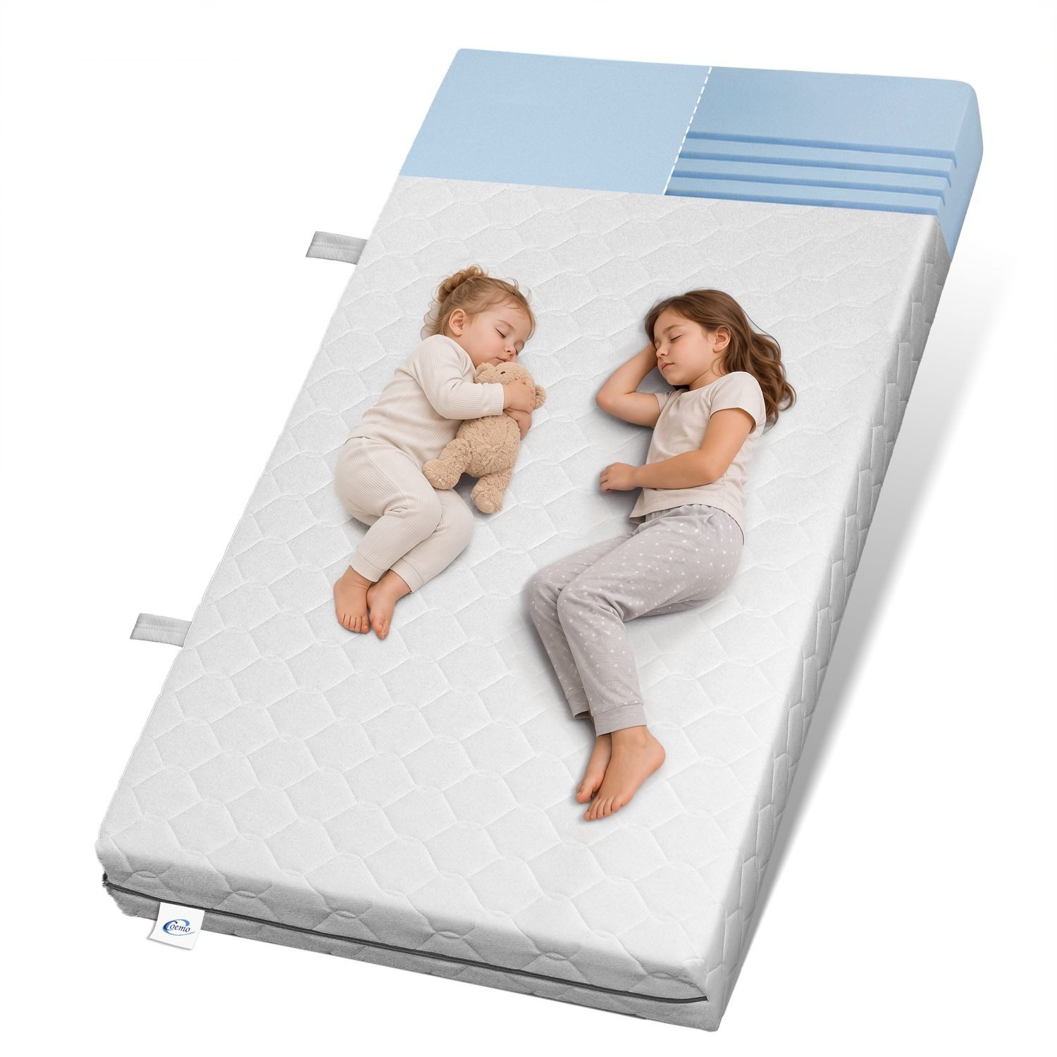 Komfortschaummatratze, Coemo, 16 cm hoch, Kindermatratze Wendematratze Härtegrad H1 / H2, 15 cm, Bezug waschbar