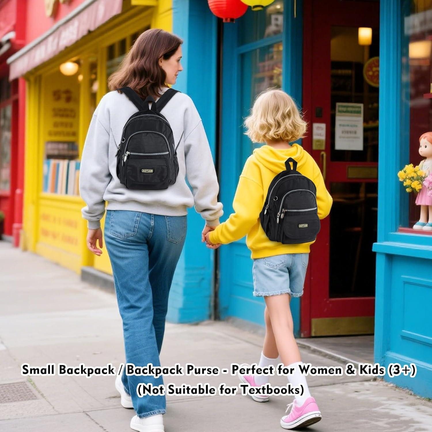 LuxusKollektion Minirucksack Rucksack Mädchen Damen Daypack 7 Liter Leichtgewicht Mini Schwarz