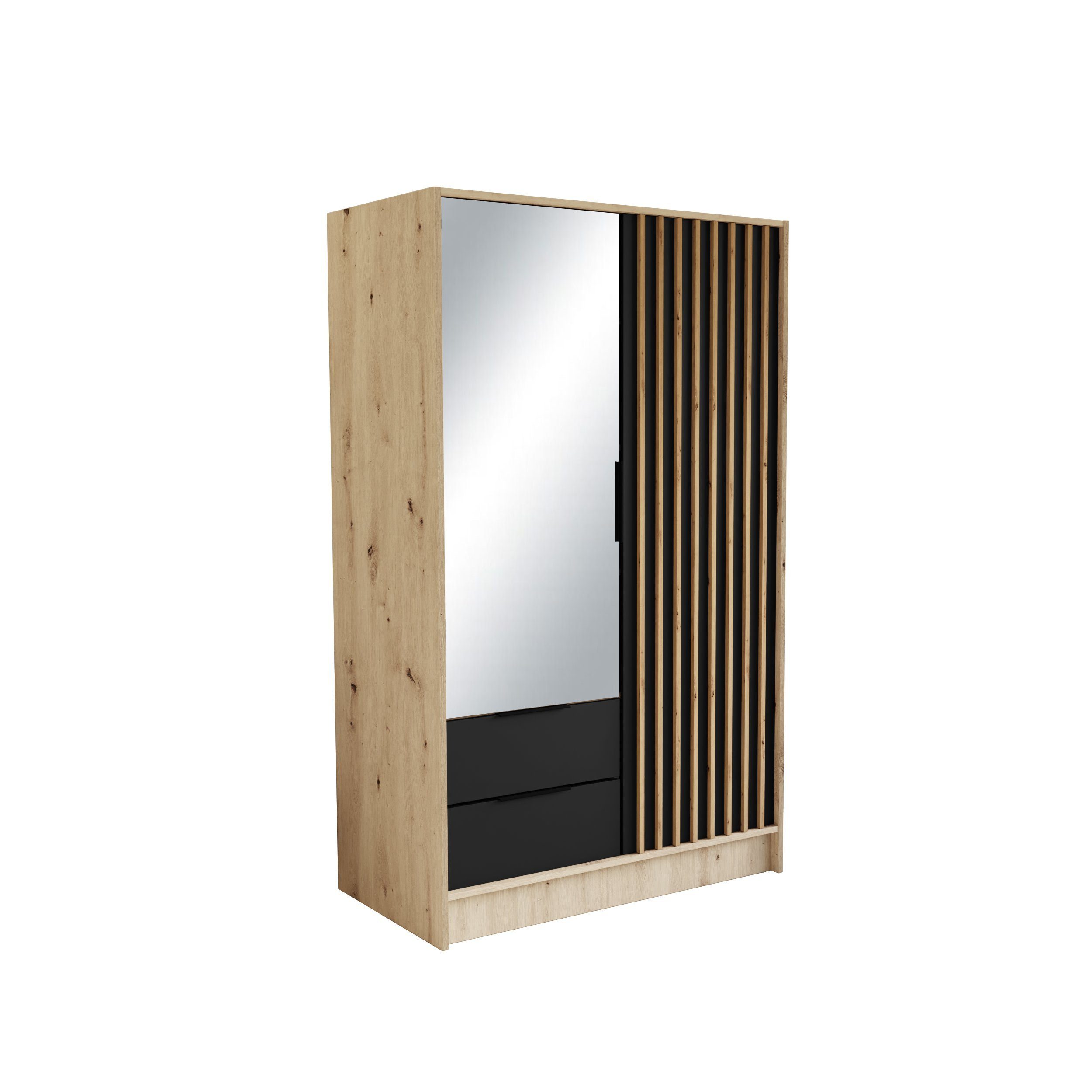 Beautysofa Drehtürenschrank NORI Breite: 102/150,5/200 cm, günstig online kaufen