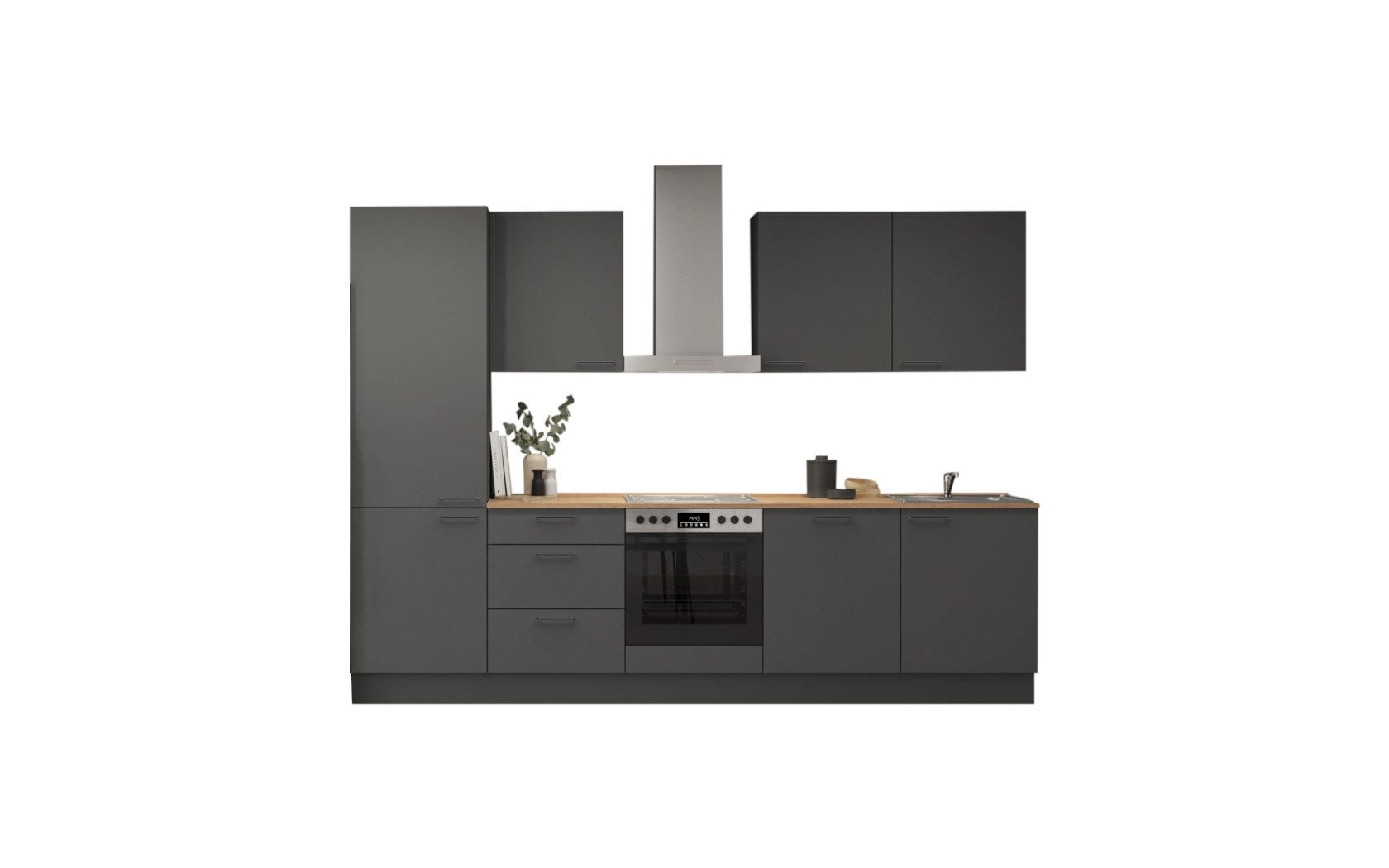 nobilia® Küchenzeile Hoest, individuell anpassbar, gratis Küchenplanung mit Profis, (Breite 270 cm), vormontiert, wahlw. mit E-Geräten, inkl. Lieferung
