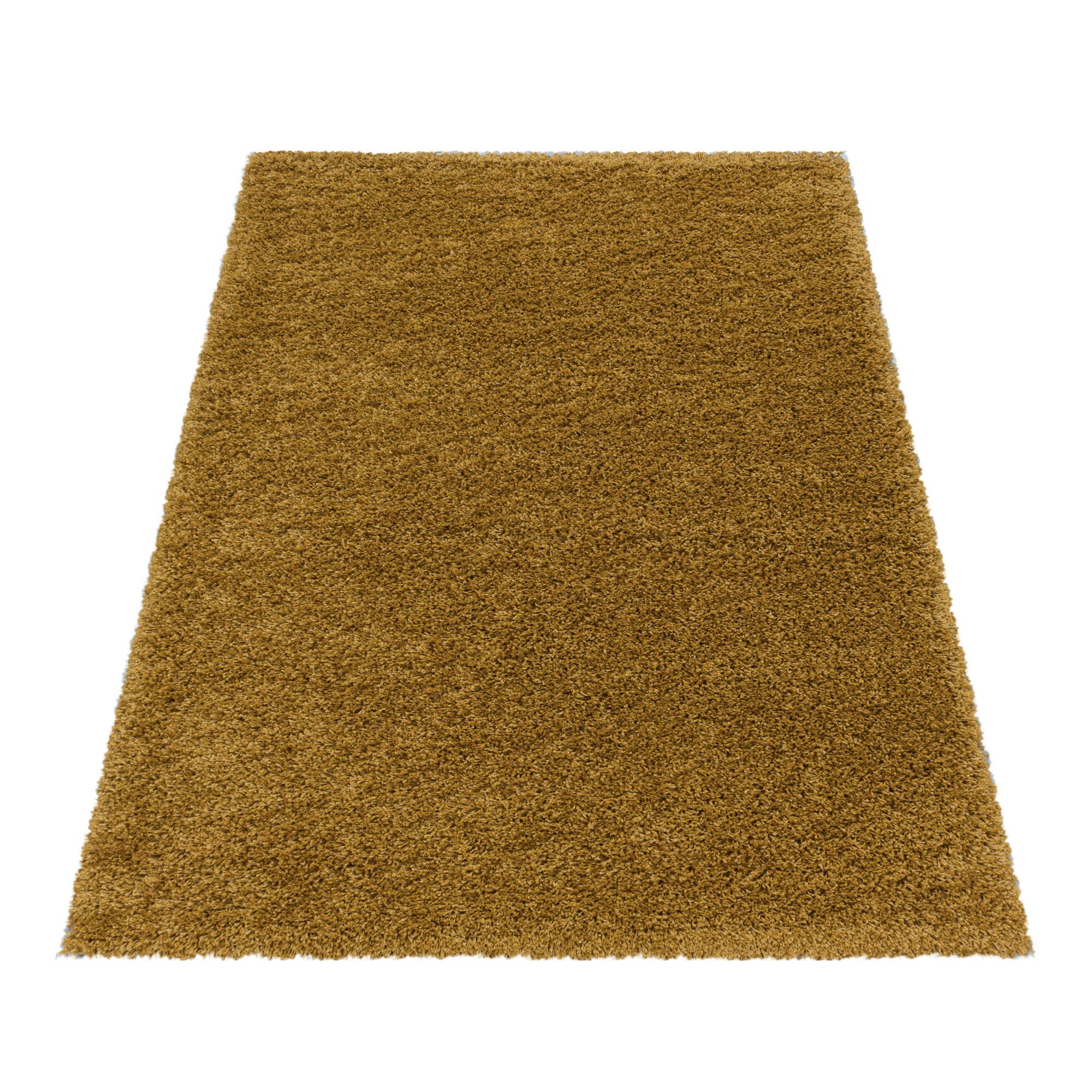 SIMPEX24 Teppich Unicolor - Einfarbig, Läufer, Höhe: 30 mm, Einfarbig Shaggy Teppich Wohnzimmer Langflor Versch. Farben und Größen