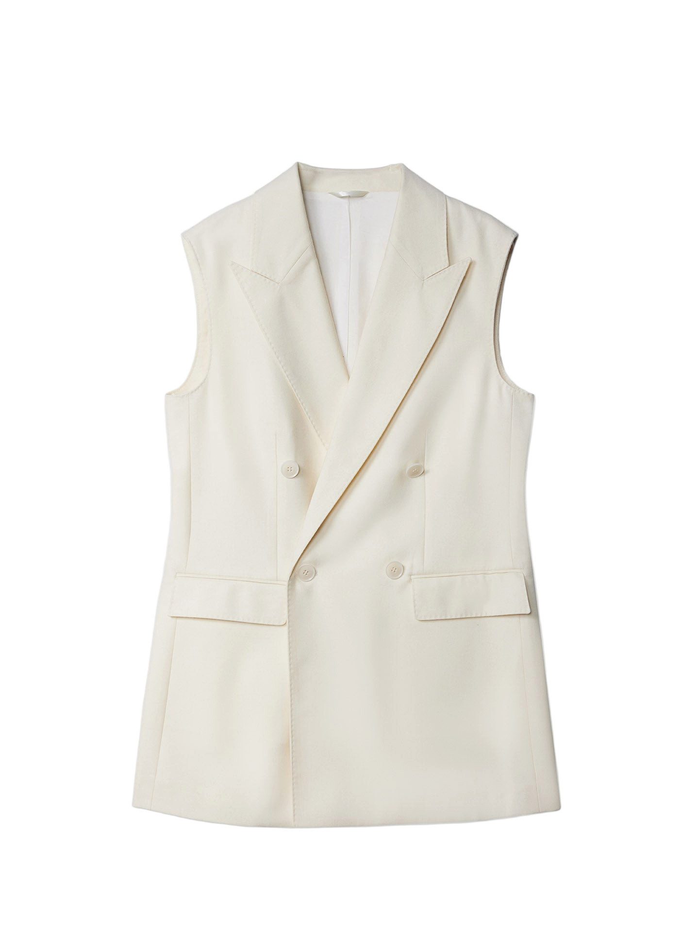 GOBI Cashmere Strickweste Naturfarbe Kaschmir Zweireiher Weste