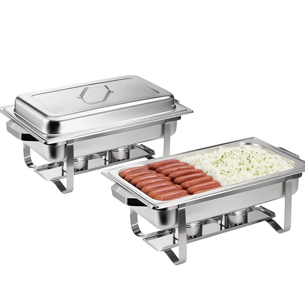 Rungassi Schüssel 2 x Warmhaltebehälter Speisenwärmer Wärmebehälter Buffetwärmer, Edelstahl – Bild 3 von 5