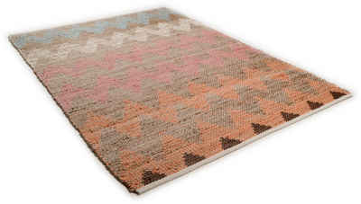 Teppich »Pastel Zigzag«, TOM TAILOR, rechteckig, Höhe 7 mm, Flachgewebe, handgewebt, Material: 60% Baumwolle, 40% Jute, ideal im Wohnzimmer & Schlafzimmer