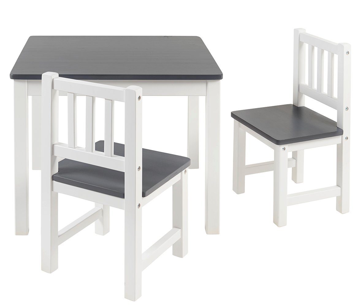 2 (Tisch 3-tlg) aus Stühle, Holz Holzsitzgruppe Amy, und Kindertischgruppe BOMI Kindersitzgruppe