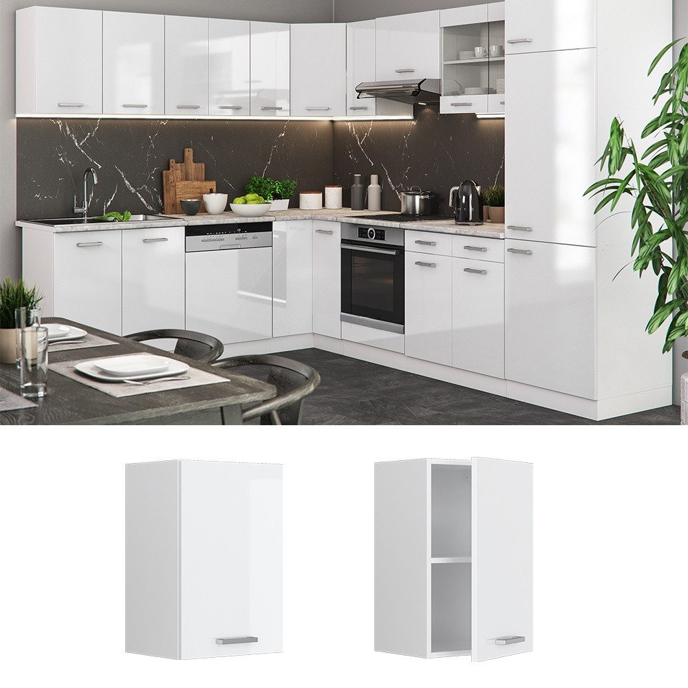 Vicco Hängeschrank R-Line, Weiß Hochglanz/Weiß, 40 cm (1-St)