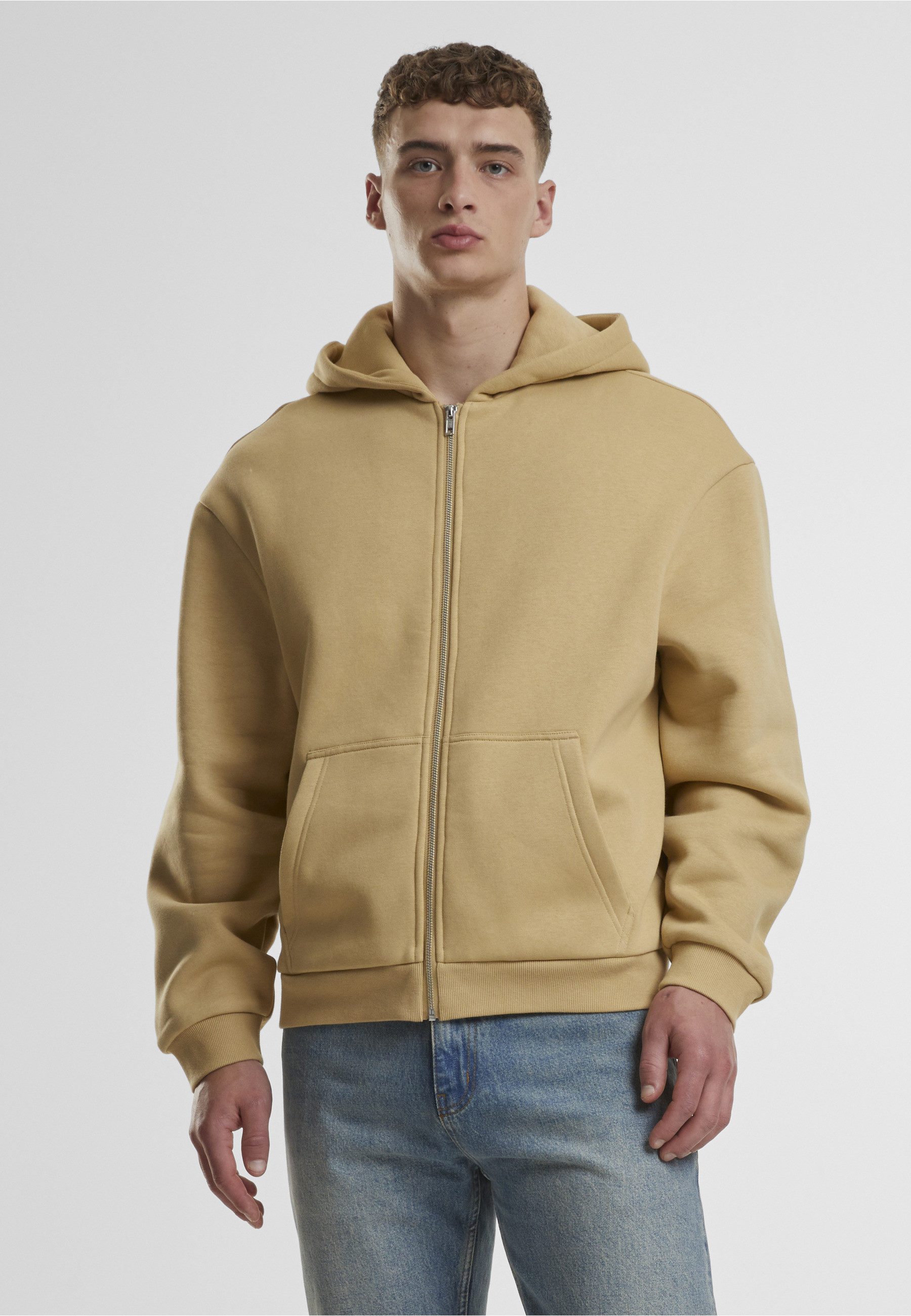 URBAN CLASSICS Strickpullover Urban Classics Fluffy Zip Cardigan (1-tlg)