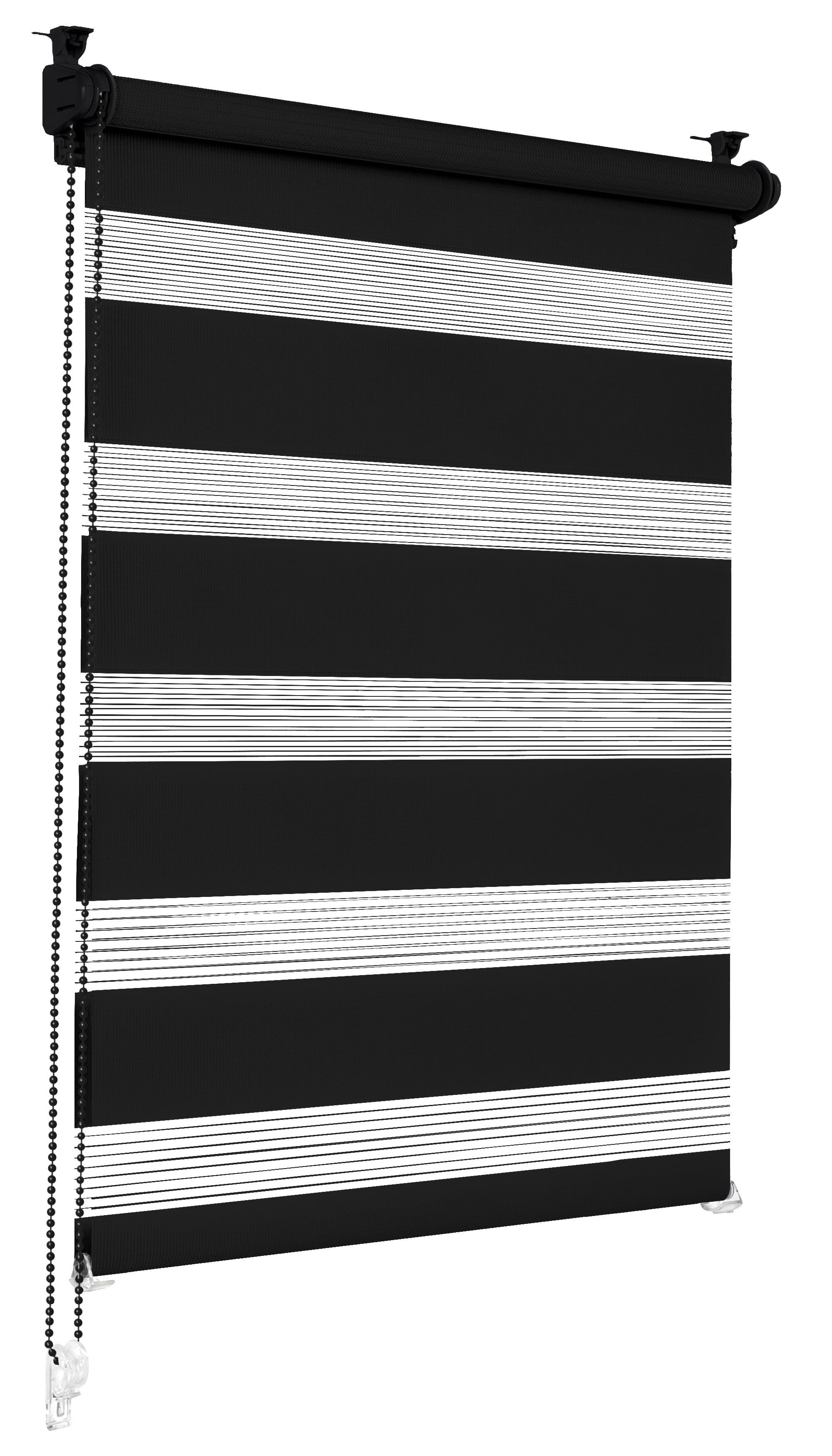 Doppelrollo Klemmfix ohne Bohren Rollos für Fenster und Tür Seitenzugrollo, Sonello, blickdicht, ohne Bohren, freihängend, Klemmfix, 30cm x 100cm Schwarz Duo Rollo, Lichtschutz, Jalousie mit Klemmträger. € 11,96, (€ 11,96 pro 1 Stk).