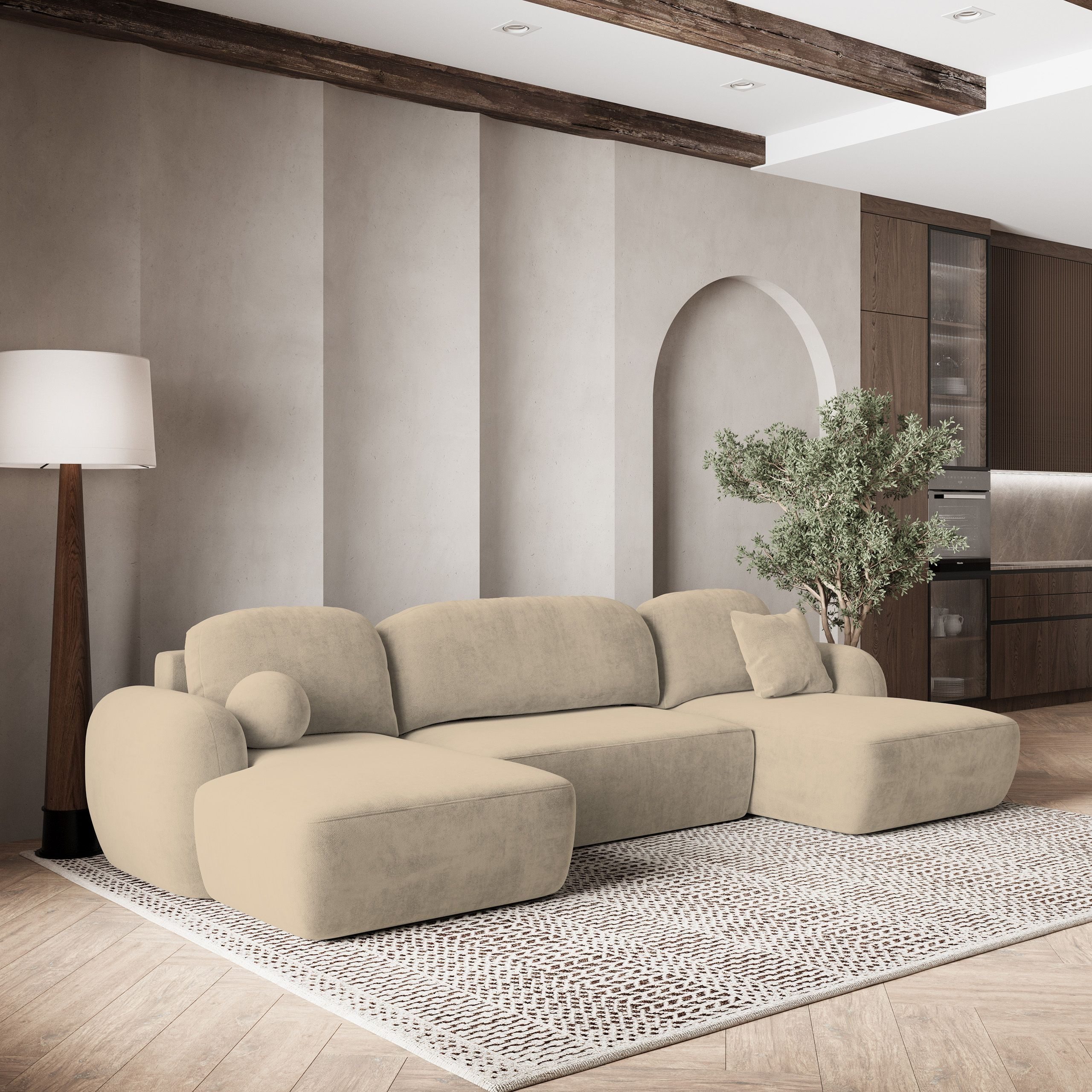 Masseno Ecksofa SAVONA mit Schlaffunktion U-Form, günstig online kaufen