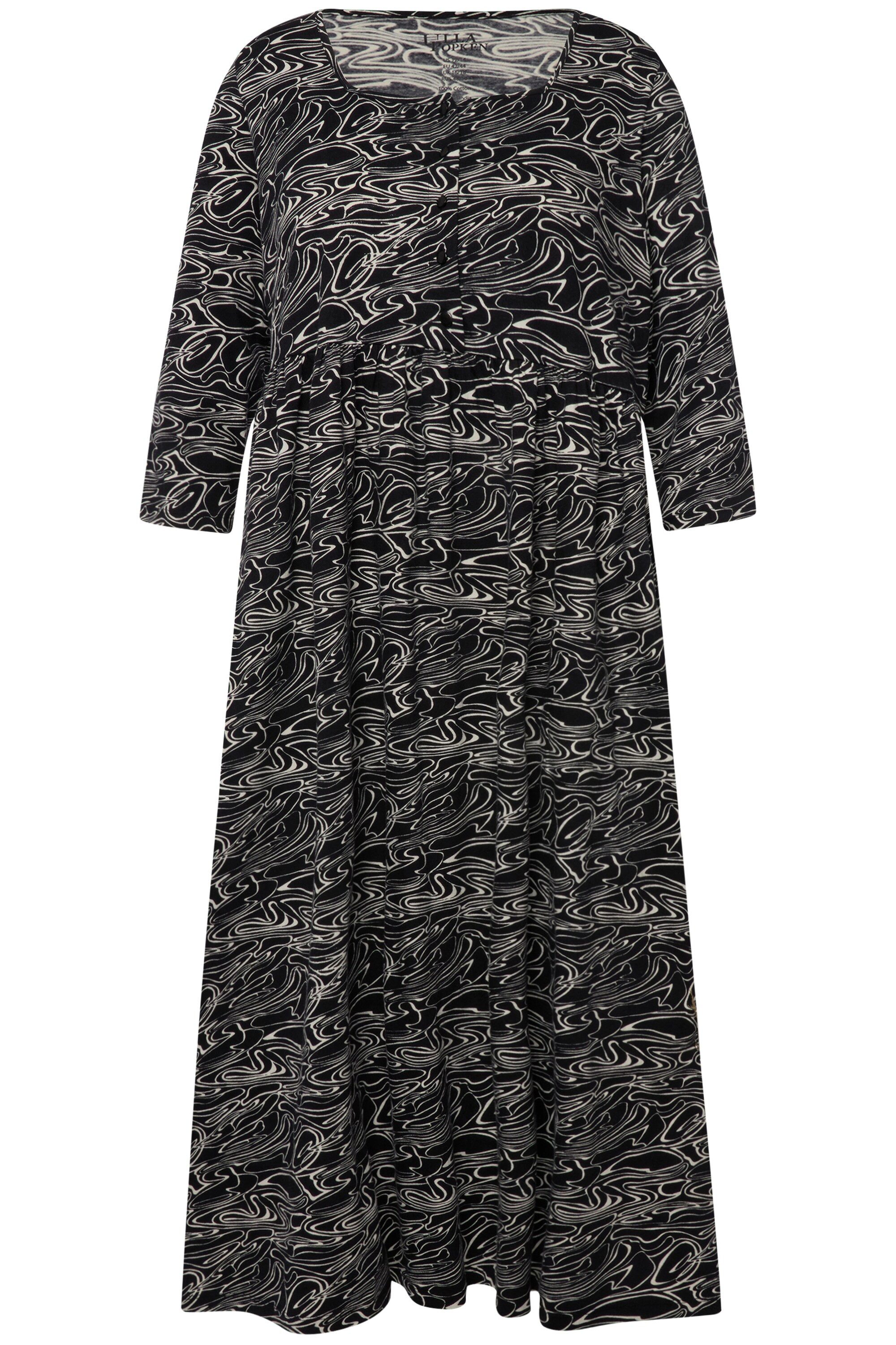 Ulla Popken Maxikleid Jerseykleid Wellen A-Linie günstig online kaufen