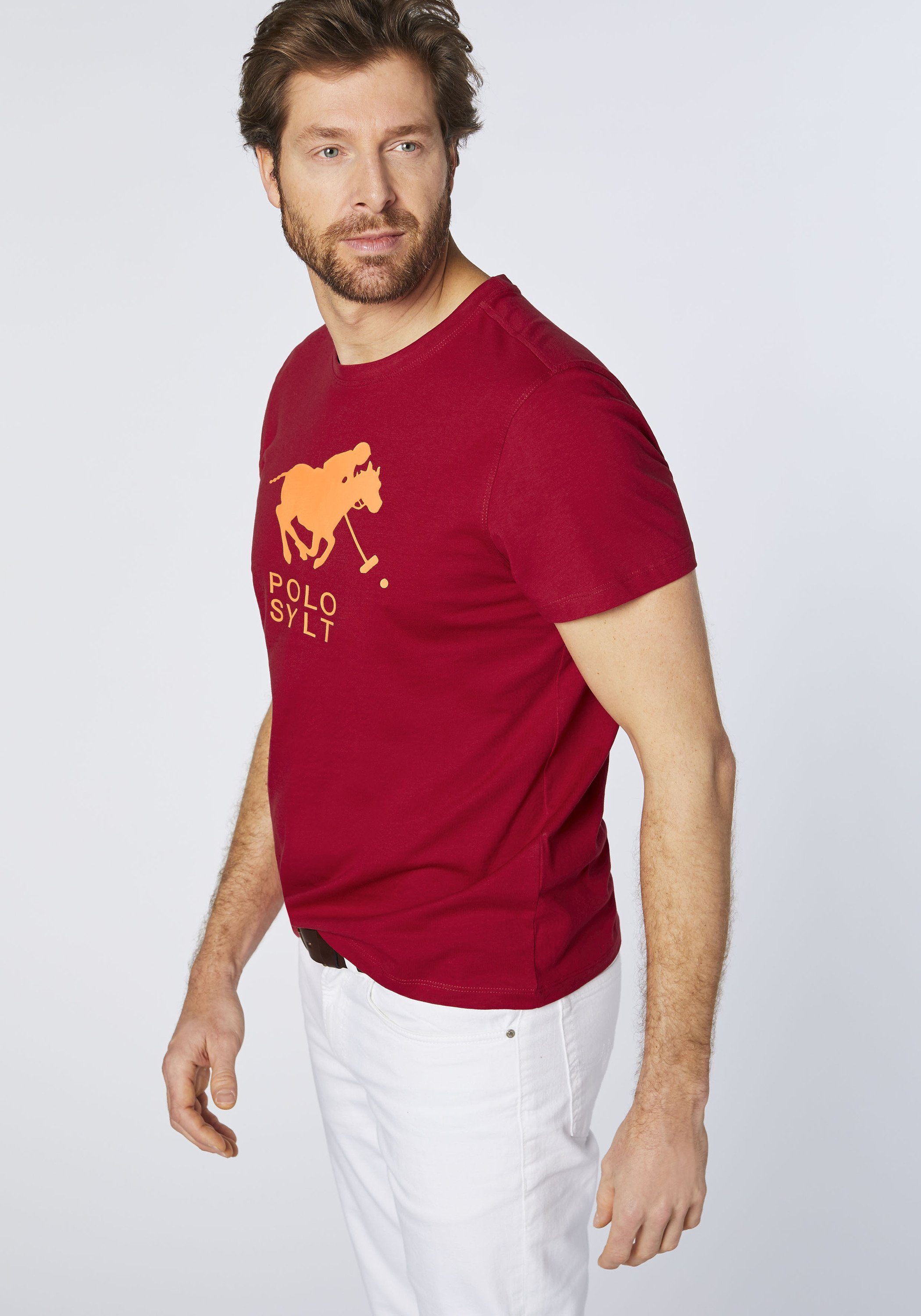 Polo Sylt Print-Shirt mit gedrucktem Logo-Symbol
