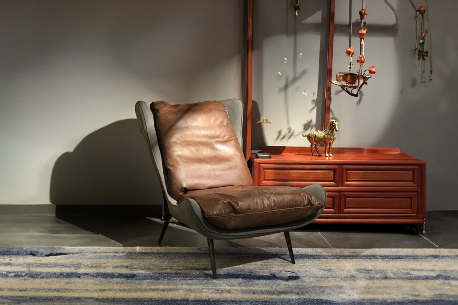 KAWOLA Loungesessel ERIO Leder braun - Hochwertigkeit pur - Sessel, Vintage Leder braun