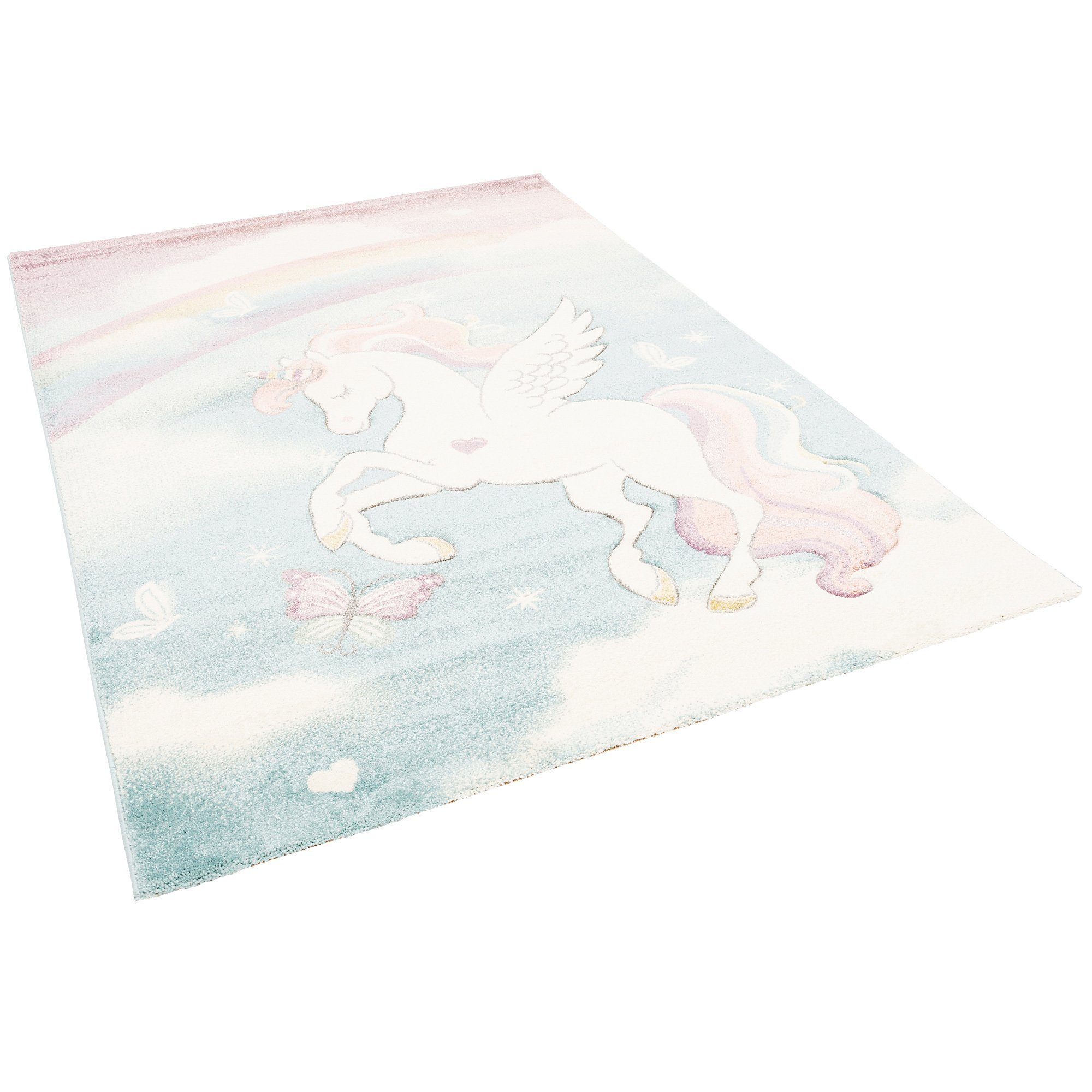 Pergamon Kinderteppich Kinder Teppich Maui Kids Pastell Einhorn, Rechteckig, Höhe: 13 mm – Bild 5 von 5