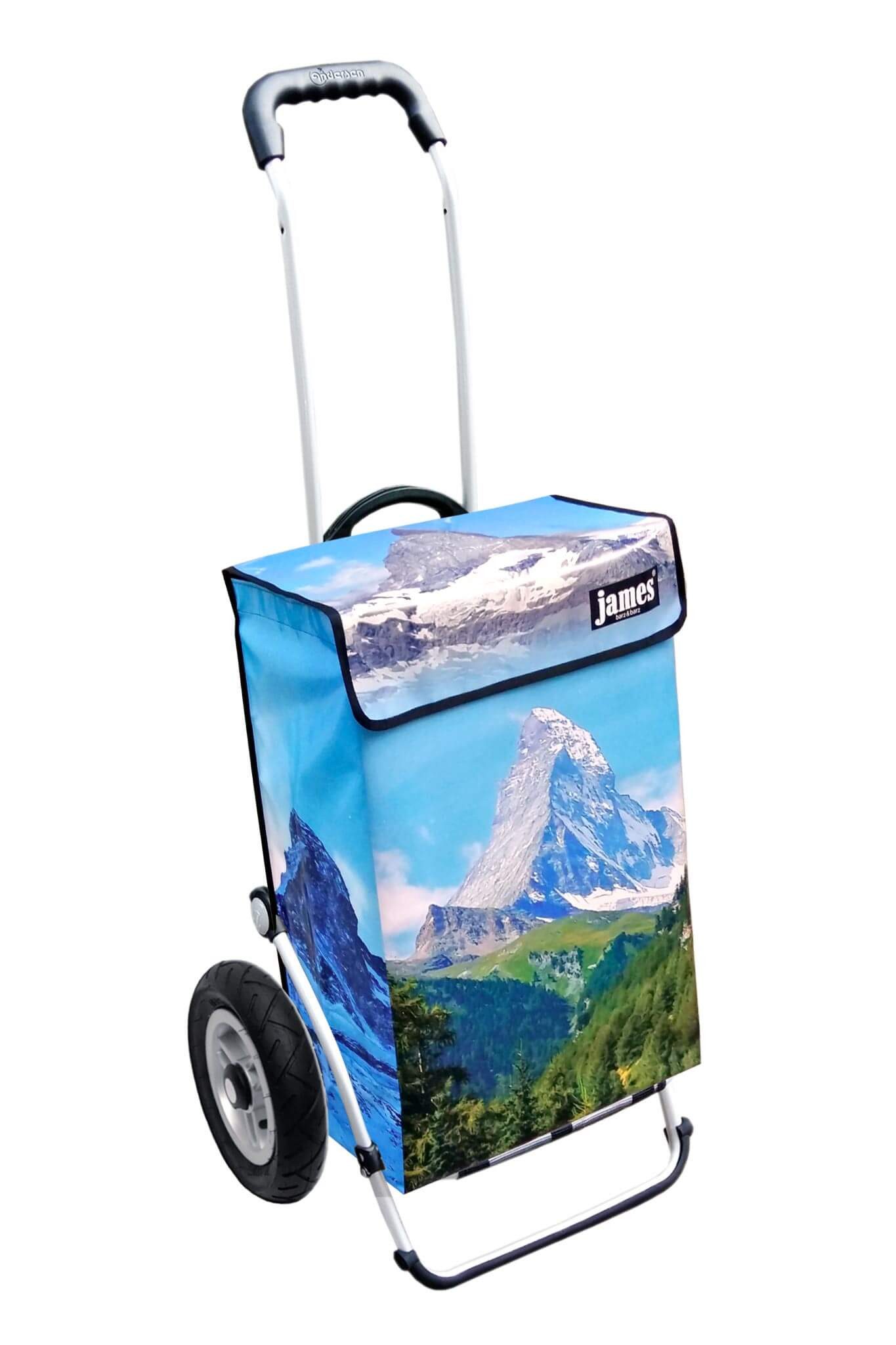 james Einkaufstrolley MATTERHORN - stabiler Einkaufswagen mit individuellem Design, Handmade in Austria - Einkaufsbegleiter mit viel Stauraum - trägt 40kg