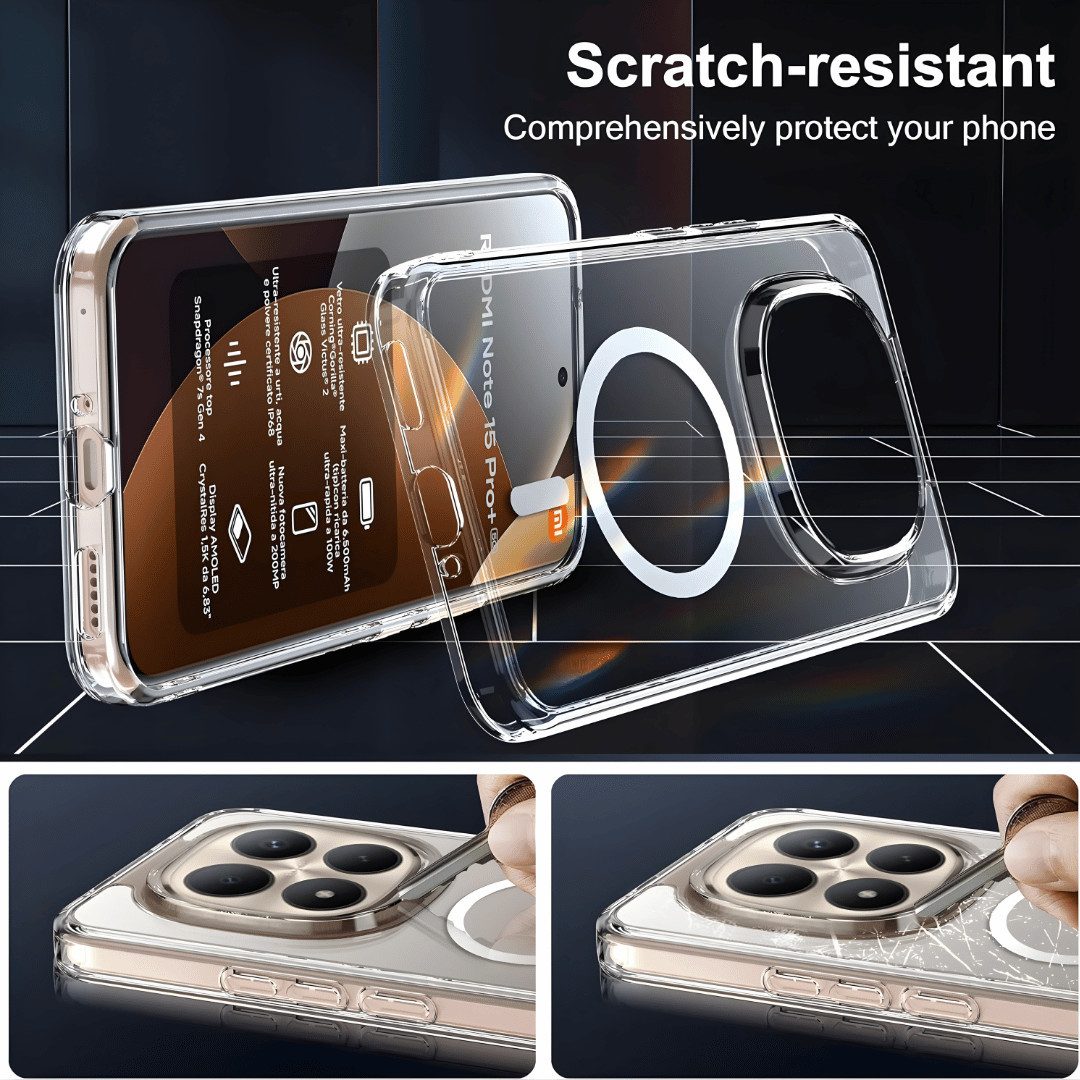 SmartUP Smartphone-Hülle + 2X Schutzglas für Xiaomi Redmi Note 15 Pro Plus 5G MagSafe Case 9H 6,67 Zoll, MagSafe-Technologie – Bild 5 von 5