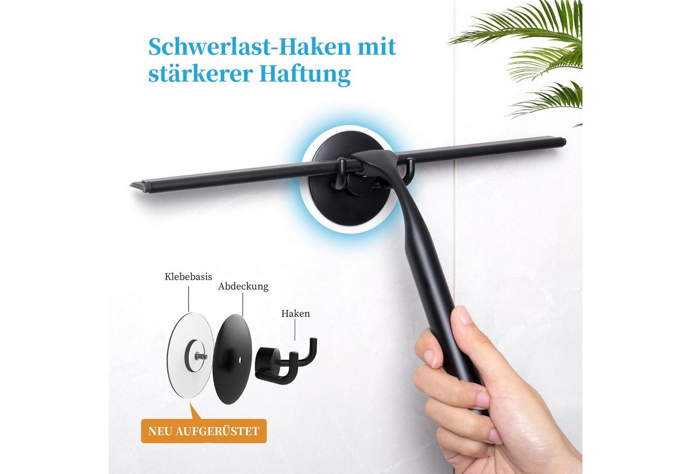 Thumbnail - Elegear Duschabzieher 26/31cm Dusche Abzieher aus Edelstahl, Wasserabzieher, (Badezimmerwischer, 1-St., mit Haken & Sili...
