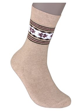 Die Sockenbude Thermosocken VOLLFROTTEE - Damen Thermosocken (Bund, 3-Paar, grau beige dunkelblau) mit weichem Bund