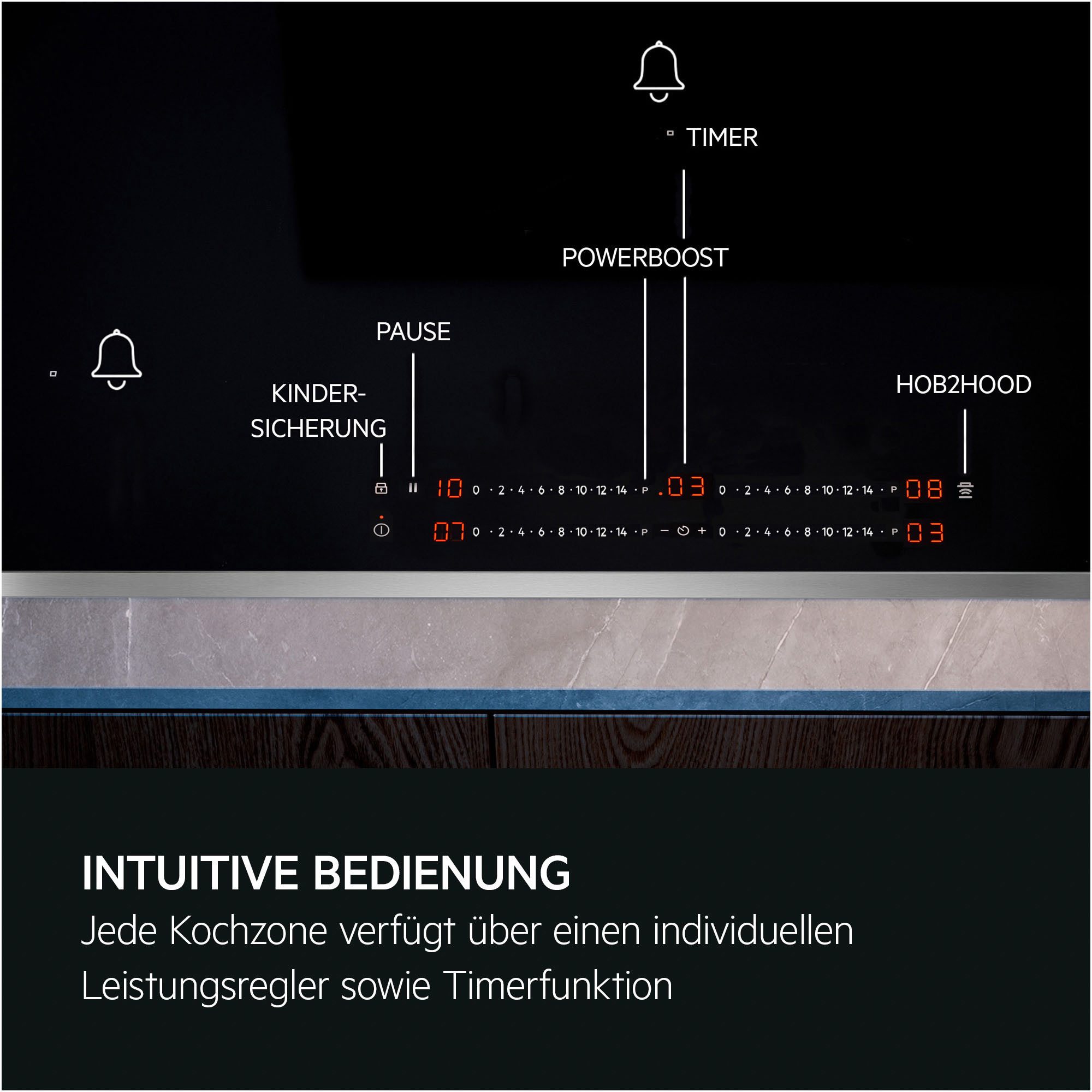 AEG Induktions-Kochfeld Serie 6000 TO64IC00XB, Kochbereit in Sekunden – PowerBoost sorgt für blitzschnelle Hitze – Bild 4 von 5