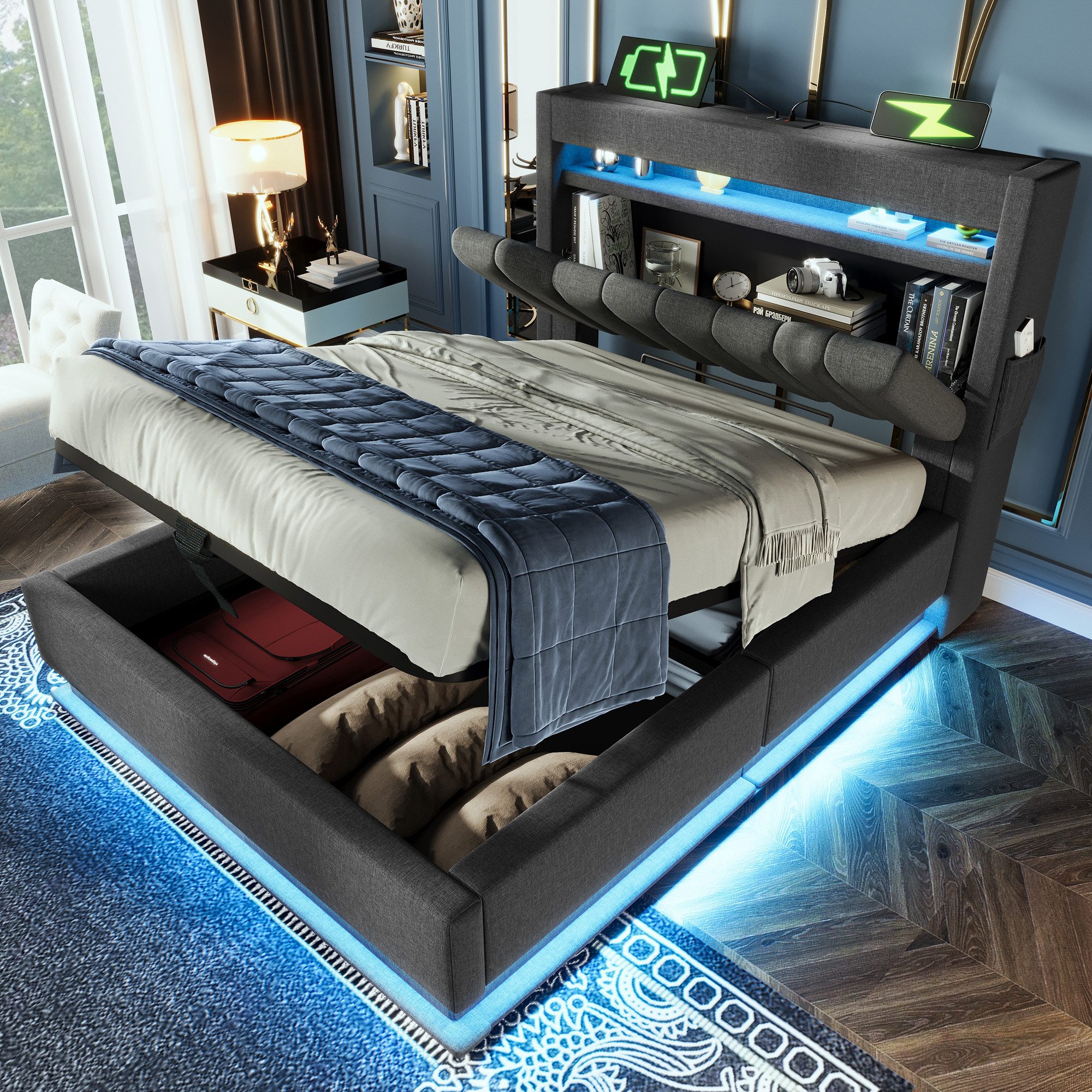 HAUSS SPOLE Polsterbett 90x200 mit USB- günstig online kaufen
