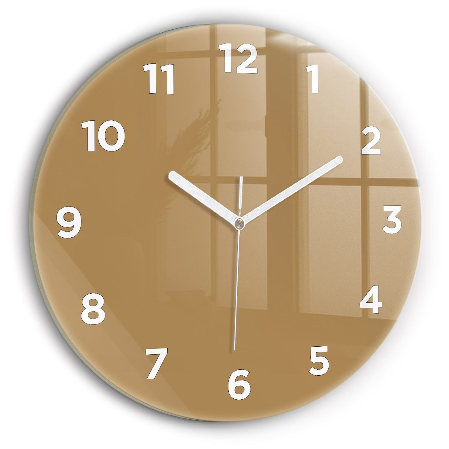 Tulup Wanduhr Wanduhr Glasrunde Uhr Moderne Glaswanduhr 30cm Uhr aus Gehärtetem Glas