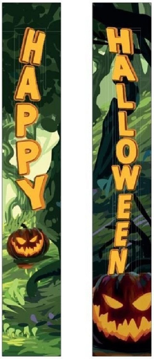 EUROPALMS Fahne Halloween Banner, 30x180cm (2er Set), verschiedene Motvie