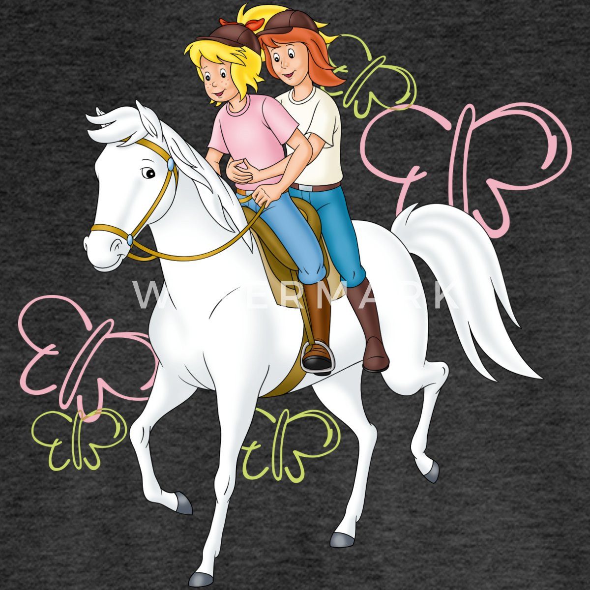 Spreadshirt T-Shirt Bibi Und Tina Reiten Auf Stute Sabrina Kinder Premium Langarmshirt (1-tlg)