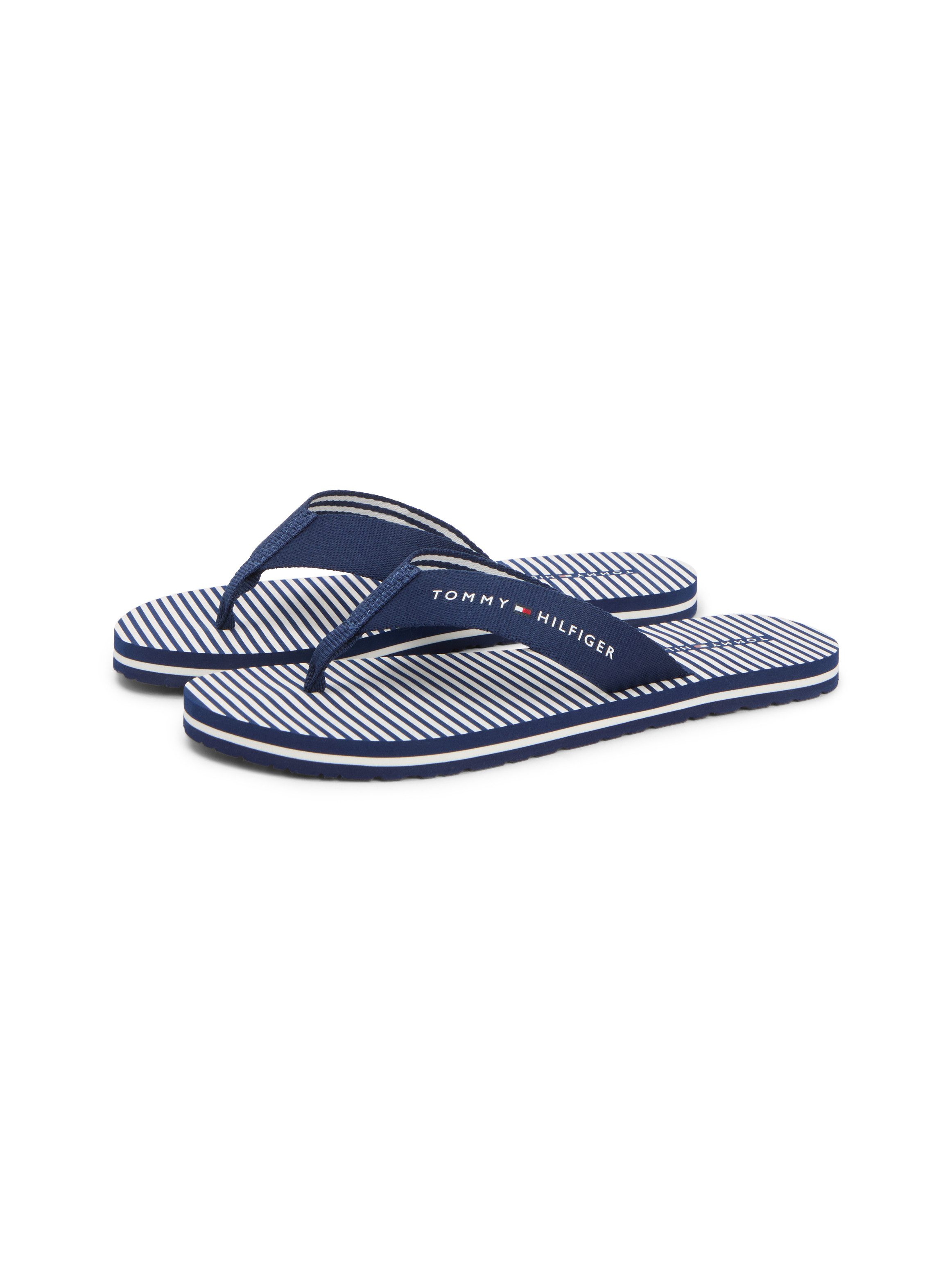 Tommy Hilfiger TH ITHACA STRIPE SUMMER SANDAL Zehentrenner Sommerschuh, Poo günstig online kaufen