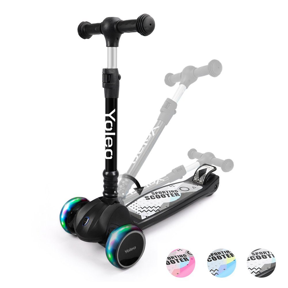 YOLEO Scooter Faltbarer Kinderoller Kinderscooter Dreiradscooter ab 3 Jahre