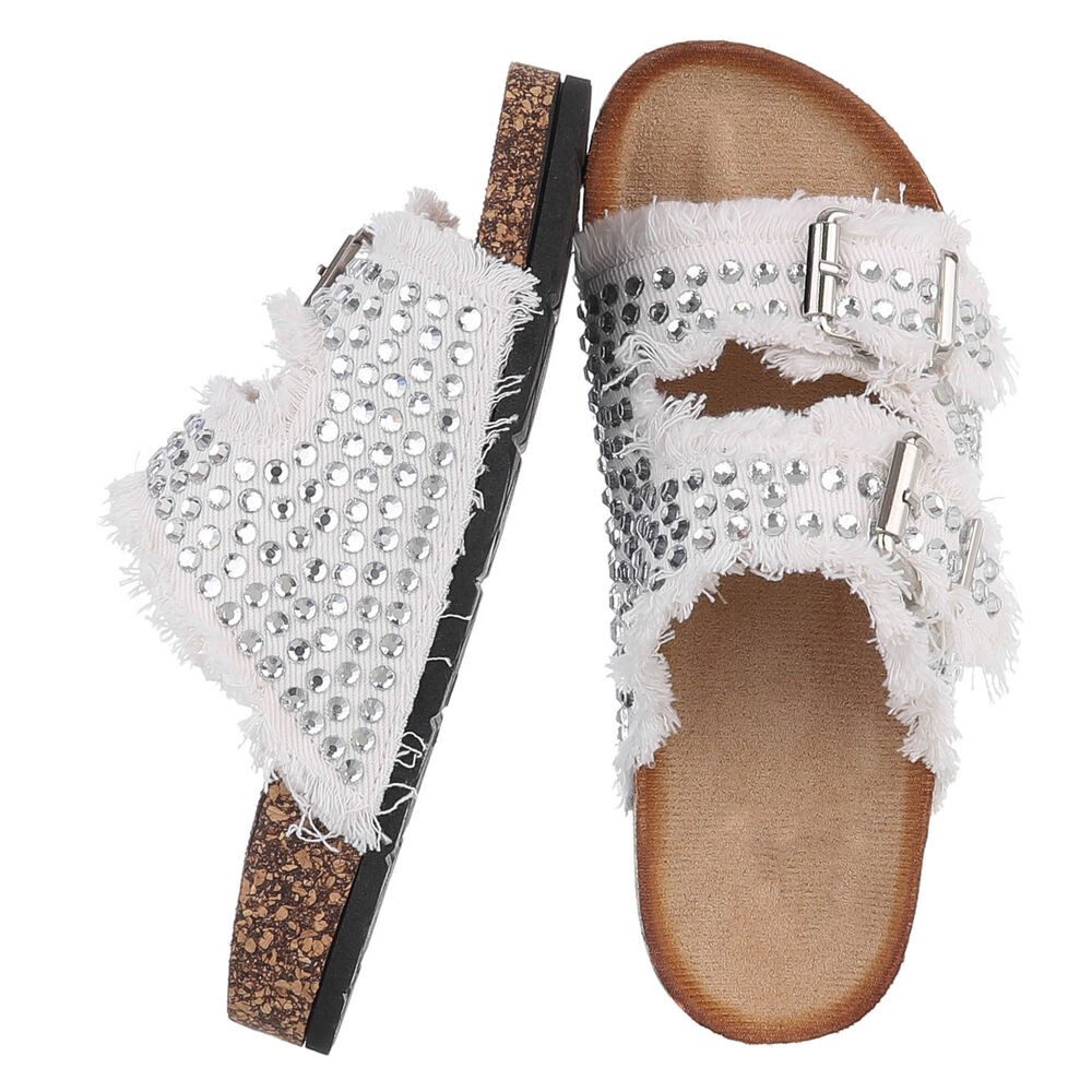 Ital-Design Bequeme Sandalen mit Schnallen und Glitzerdetails für Damen Pan günstig online kaufen