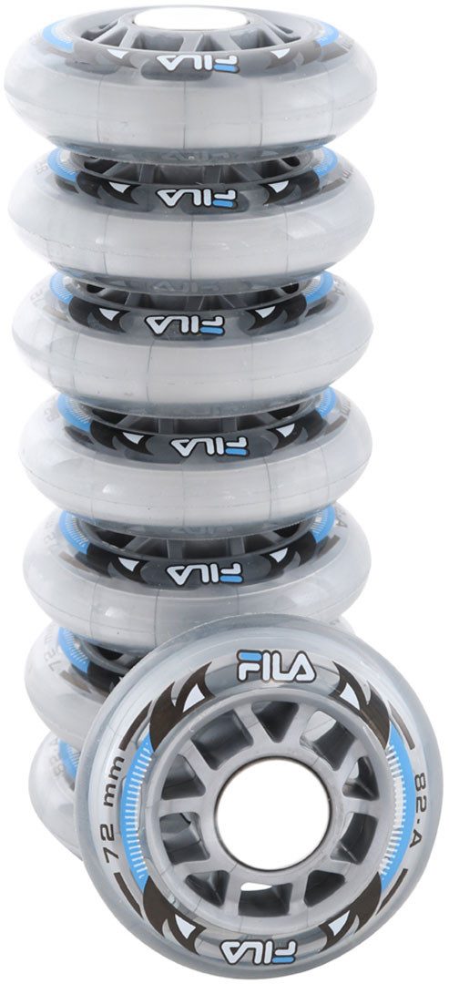 Fila Inlineskates-Rolle FILA WHEELS 72mm/82a 8er Pack Rollenset clear inkl. ABEC5 + 6mm Spacer