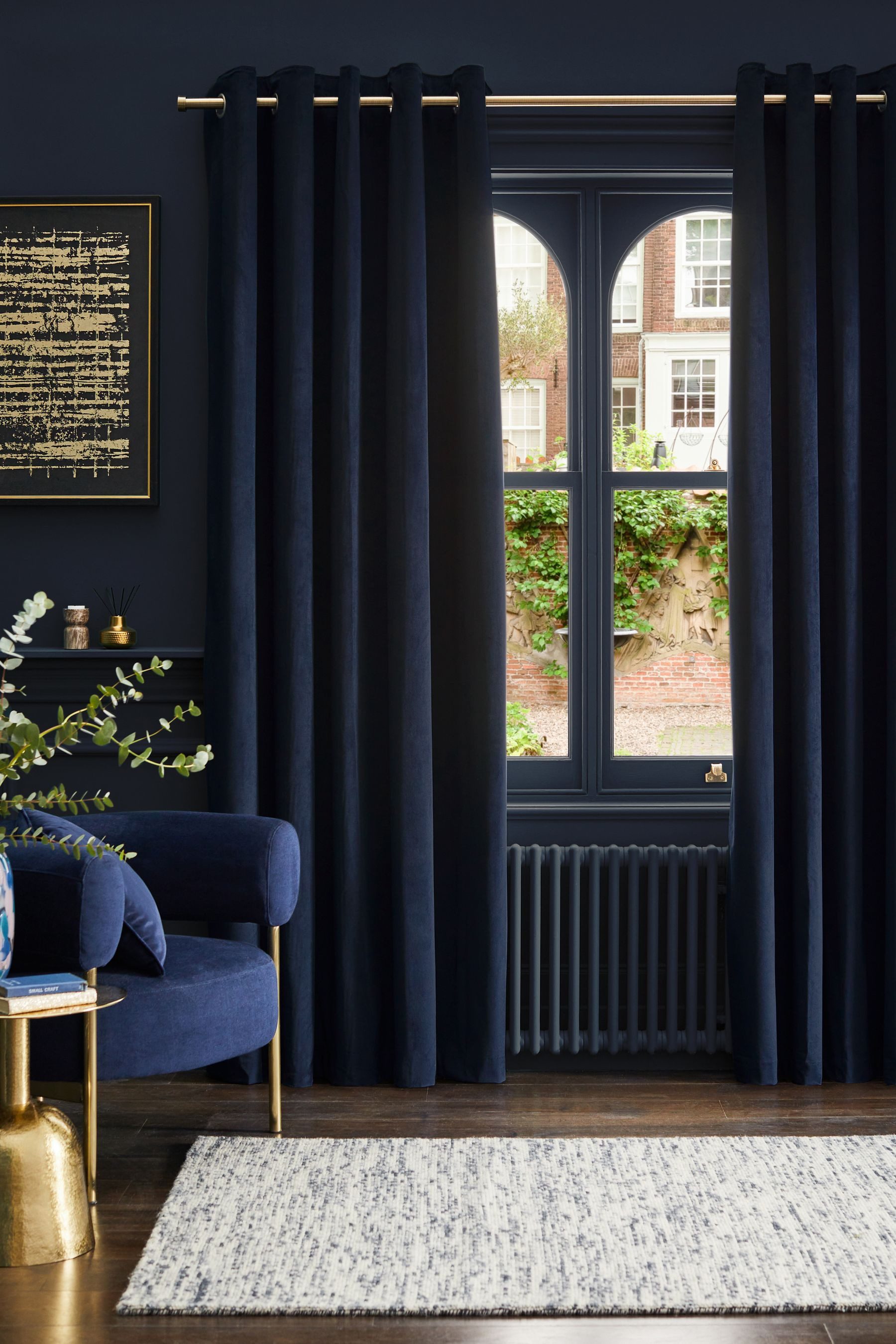 Next Vorhang Gefütterte Ösenvorhänge aus Mattsamt (2 St) günstig online kaufen