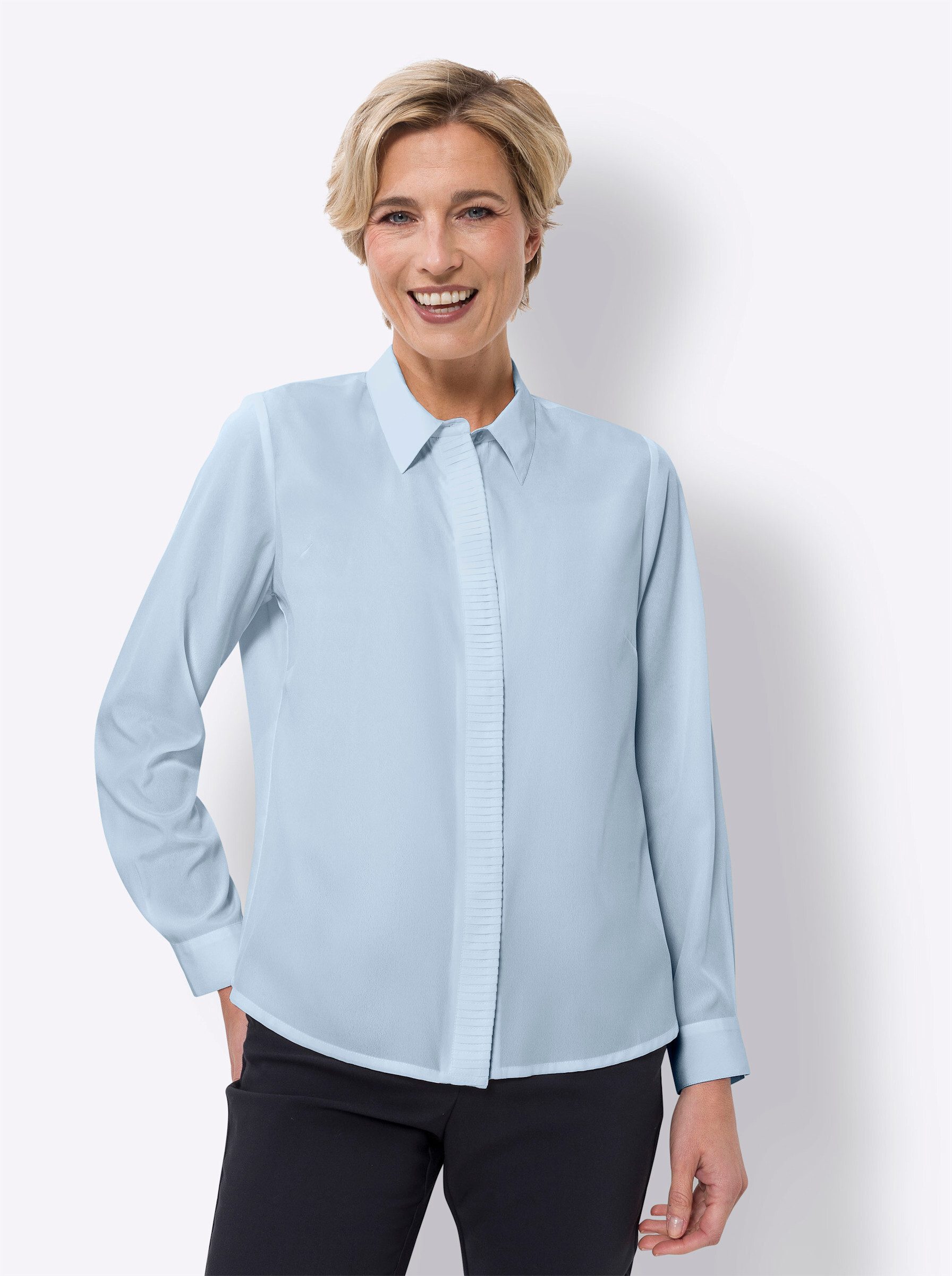 Sieh an! Klassische Bluse Langarm-Bluse günstig online kaufen