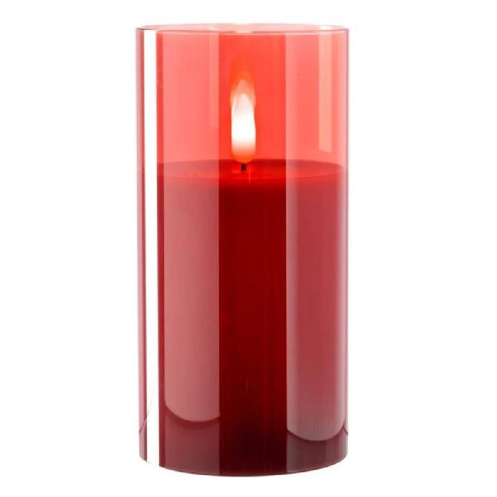 LEONARDO Windlicht Leonardo LED Kerze Rot (15x8cm)