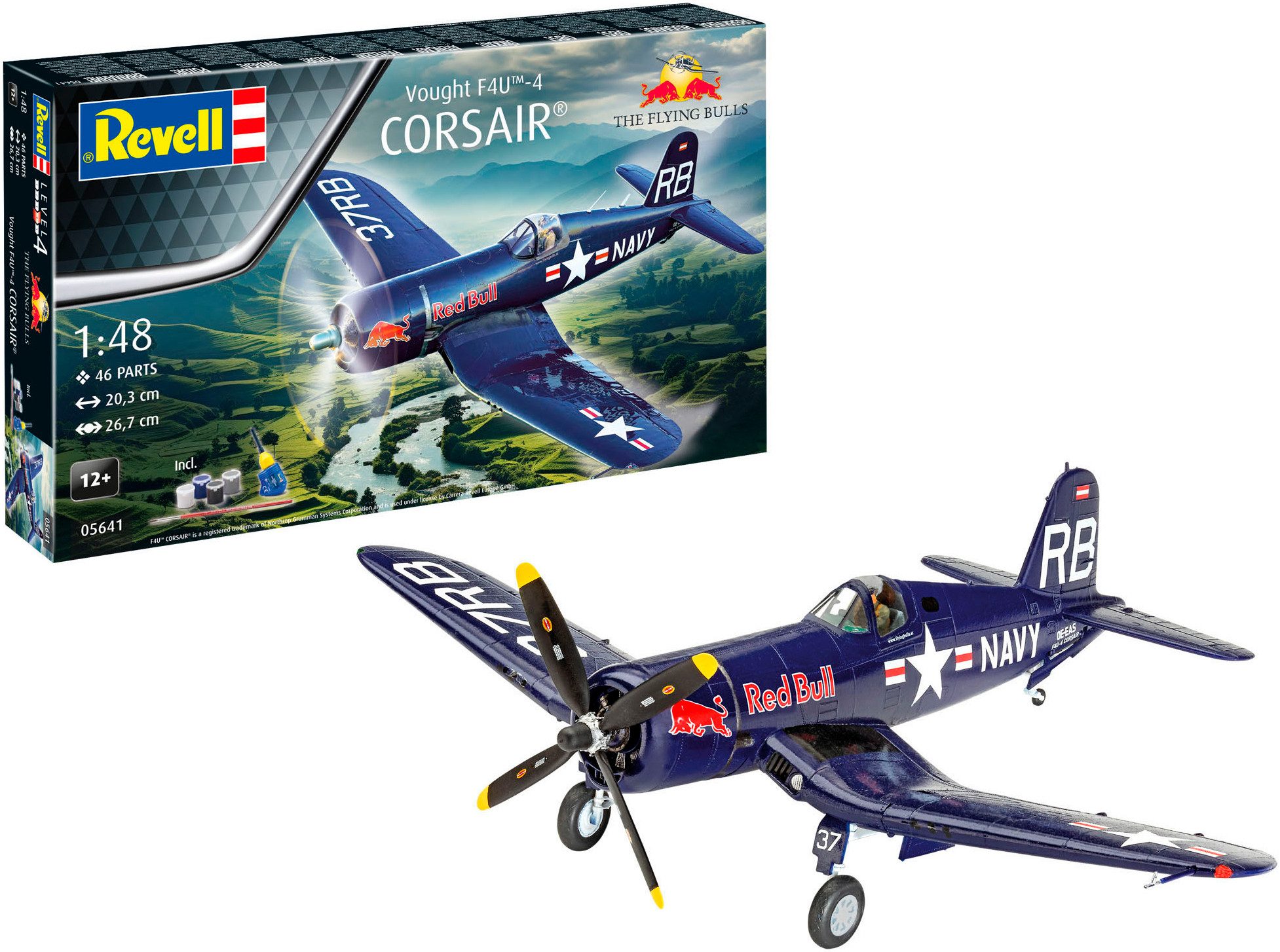 Revell® Modellbausatz Geschenkset: Flying Bulls F4U-4 Corsair, Maßstab 1:48