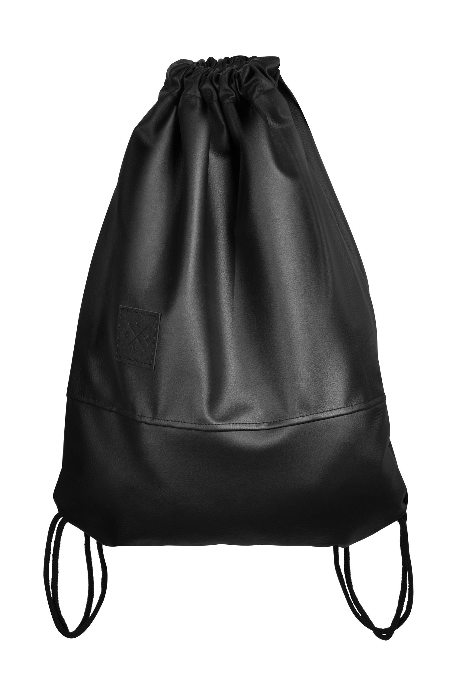 Manufaktur13 Gymbag Black Out Sports Bag - Turnbeutel, Kunstleder Sportbeutel, Vegan