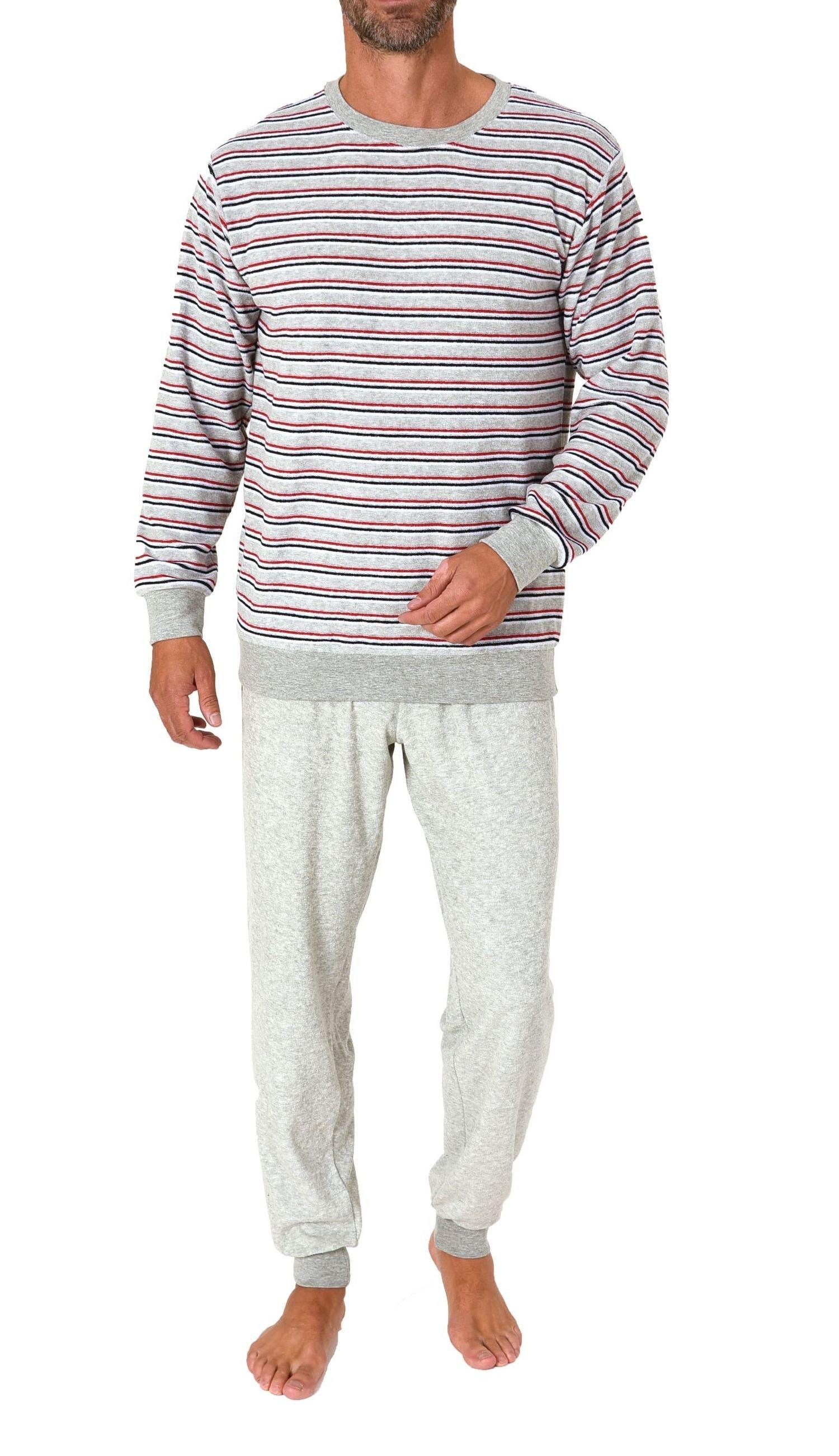 Normann Pyjama Herren langarm Frottee Schlafanzug mit Bündchen - auch in Üb günstig online kaufen