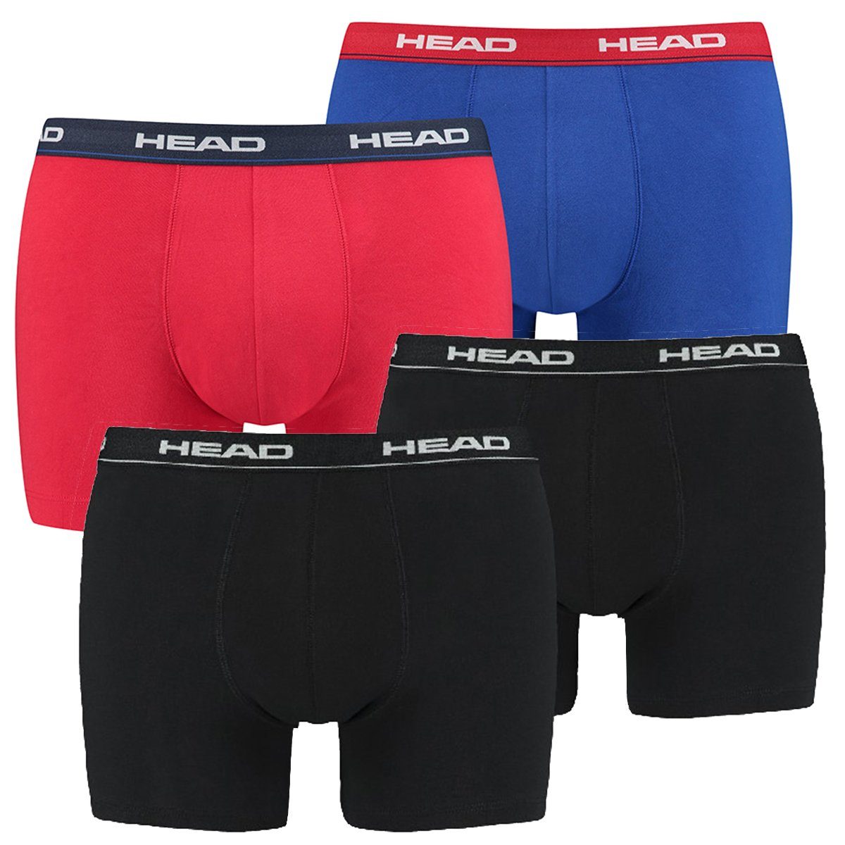 4-St., (Spar-Set, 4er-Pack) Schwarz/Rot/Blau Head 4P Boxer Basic Boxershorts