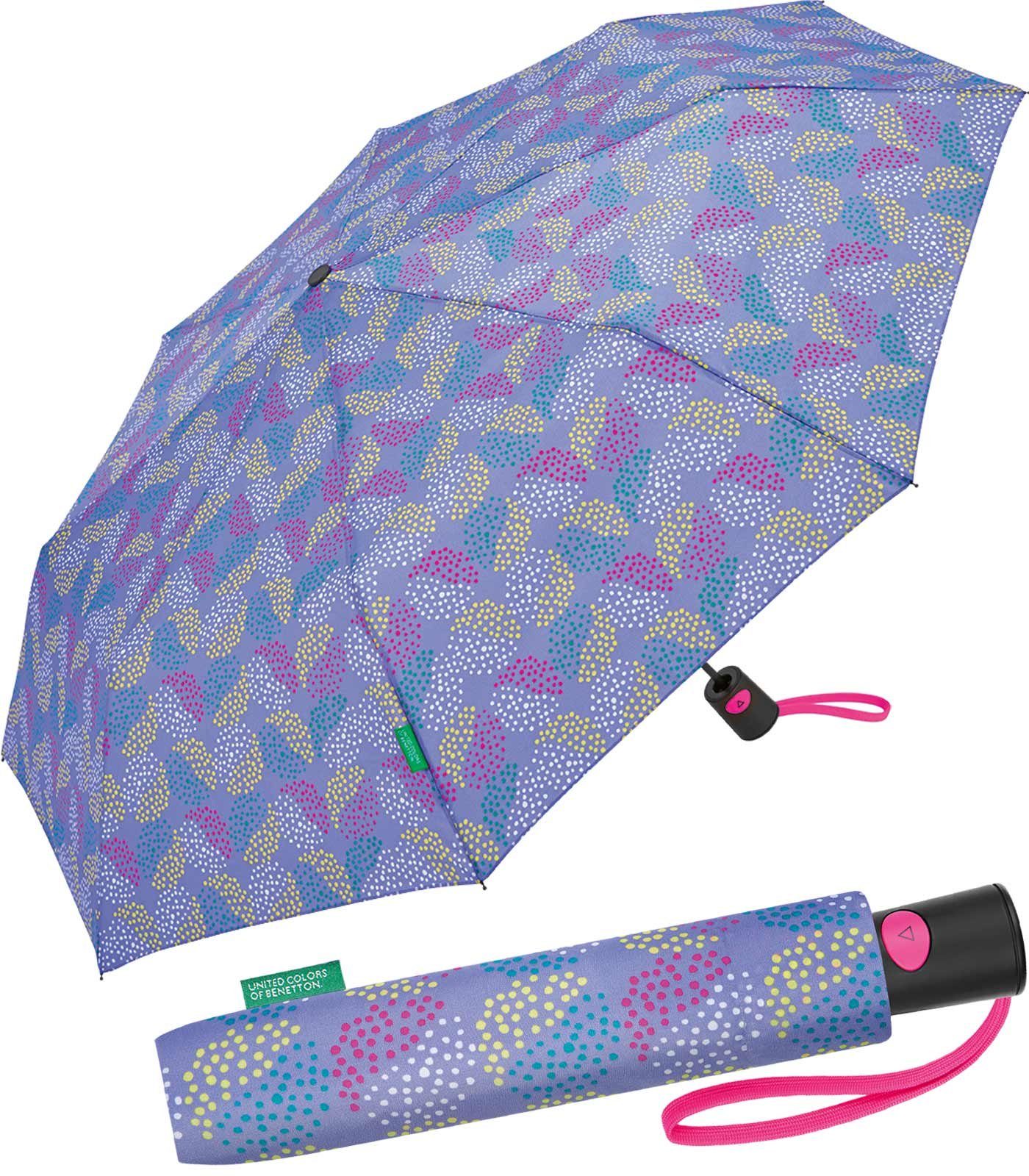 deep United Pop Mini - Dots mit violett periwinkle, Auf-Automatik modernem Colors Benetton Punkte-Kreise-Muster of Taschenregenschirm mit