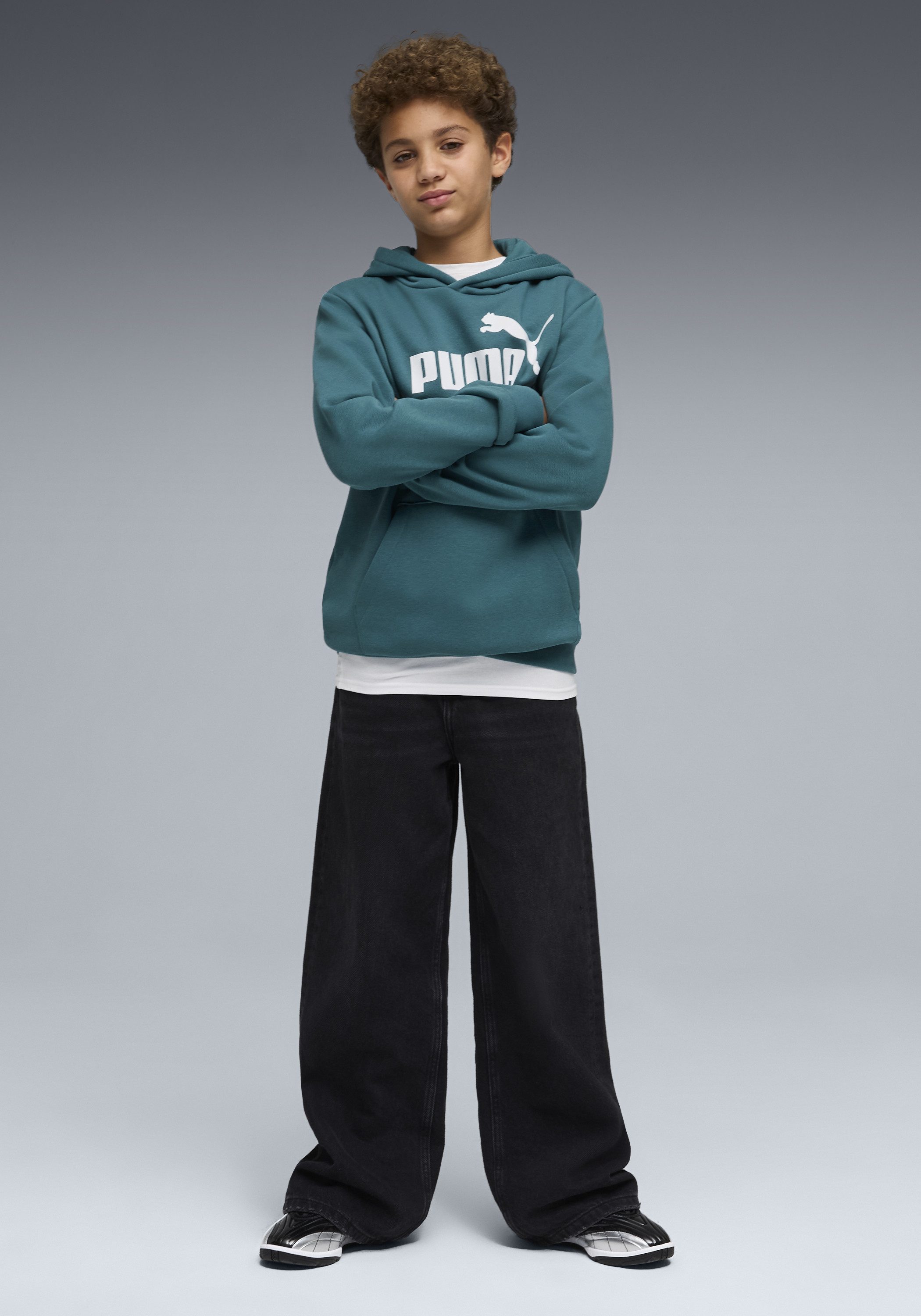 PUMA Kapuzensweatshirt ESS NO 1 LOGO HOODIE FL B mit Rundhalsausschnitt, mit Kapuze mit Jerseyfutter