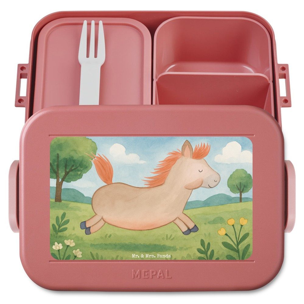 Mr. & Mrs. Panda Butterdose Pferd Springen Design, Bento Box, Rot Pastell, Reiten, Stall, Snackbo, Polypropylen lebensmittelecht, (Packung), Meal Prep Box Bento Box Pferdebesitzer