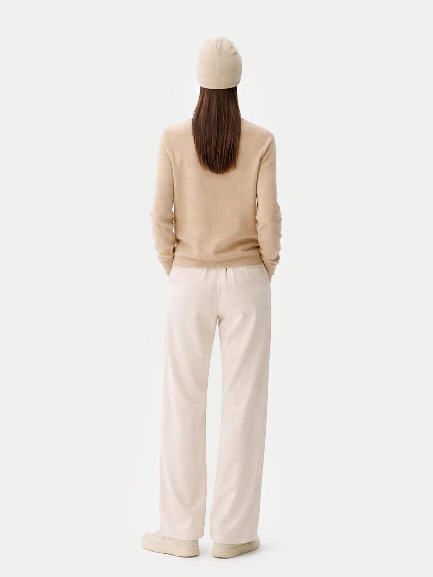 GOBI Cashmere Rundhalspullover Naturfarbe 99€ Kaschmir-Set aus Pullover und Mütze