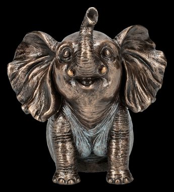 Figuren Shop GmbH Tierfigur Elefanten Figur beim Yoga - Kobra - Fantasy Tierfigur Dekoration Dekof