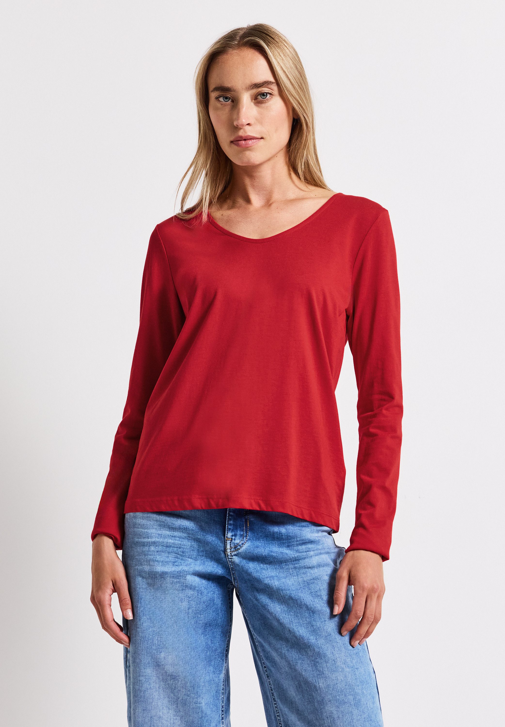 STREET ONE Langarmshirt im soften Baumwoll-Mix günstig online kaufen