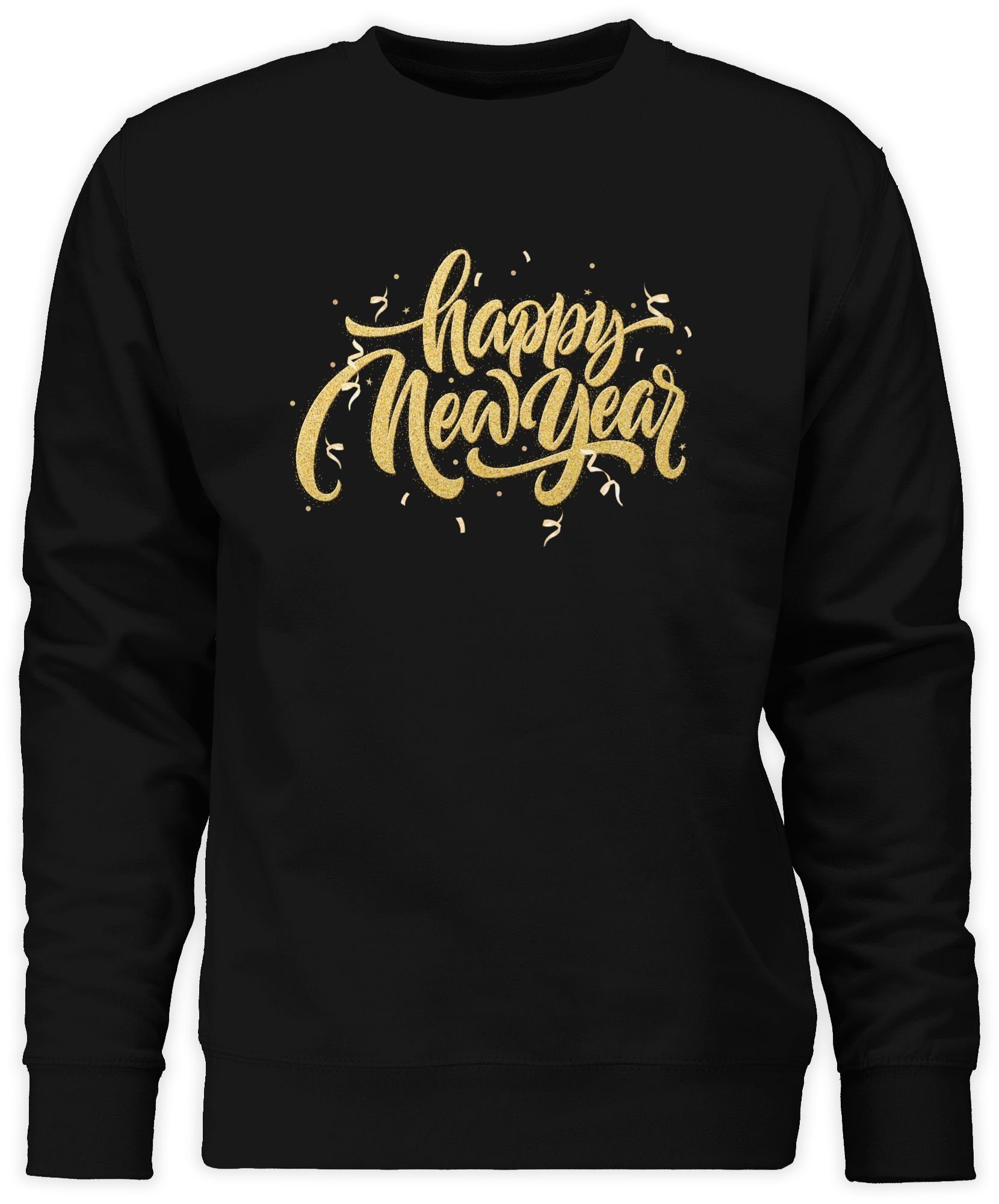 Year 1 New Erwachsene Silvester Schwarz Shirtracer (1-tlg) Happy Sweatshirt