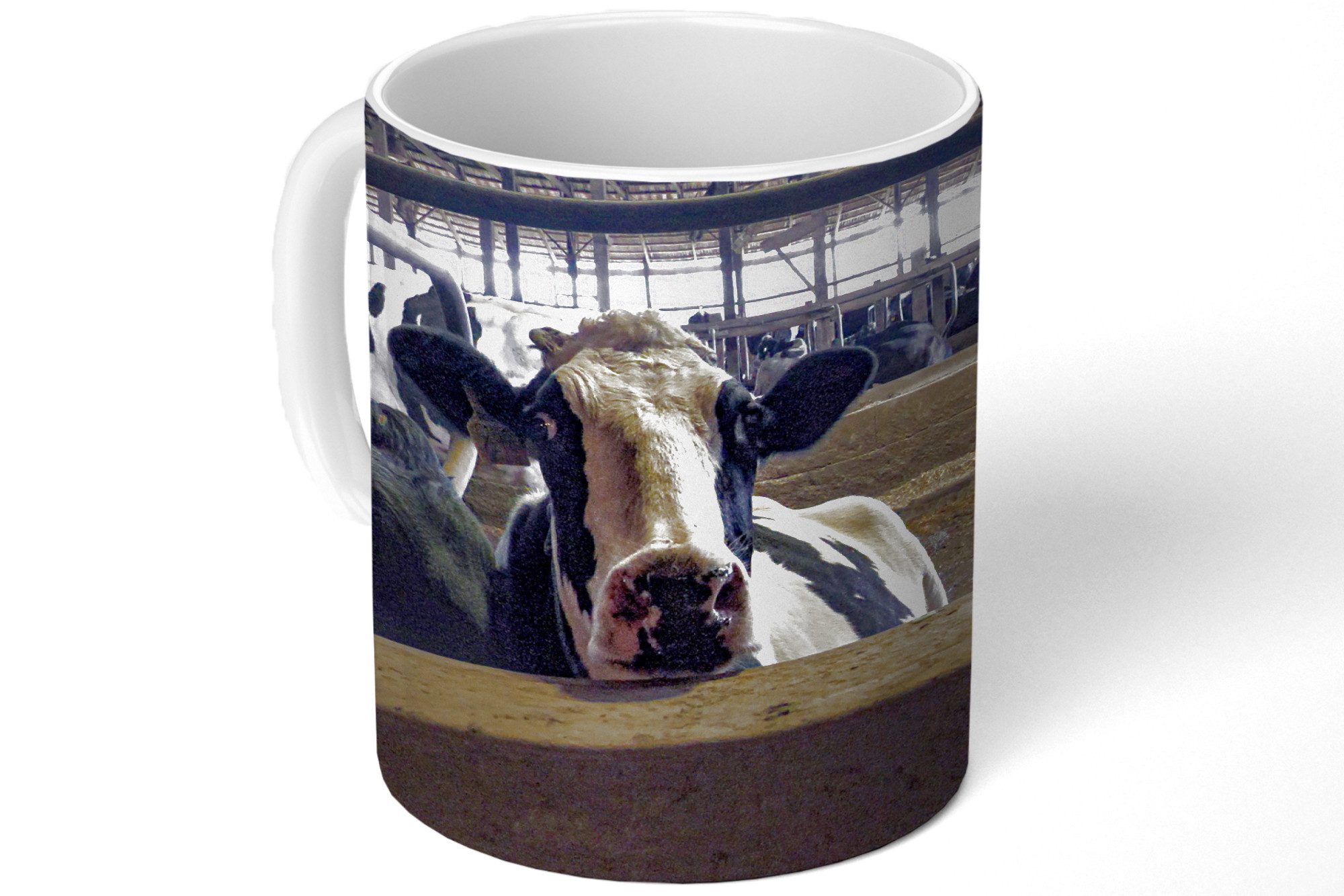 MuchoWow Tasse Kuh - Stall - Bauernhof, 1-tlg., Keramik, Kaffeetassen, Teetasse, Becher, Kaffeebecher, Geschenk