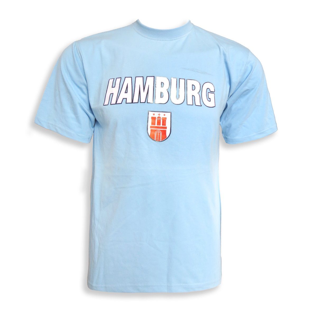 Sonia Originelli T-Shirt T-Shirt Herren Baumwolle Classic" "Hamburg Wappen hellblau