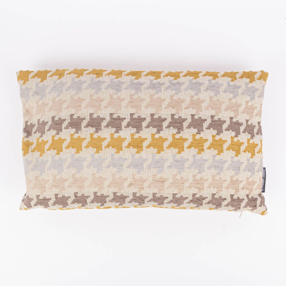 SCHÖNER LEBEN. Dekokissen Kissenhülle Mira Hahnentritt beige gelb in versch. Größen, made in Germany,handmade,pflegeleicht