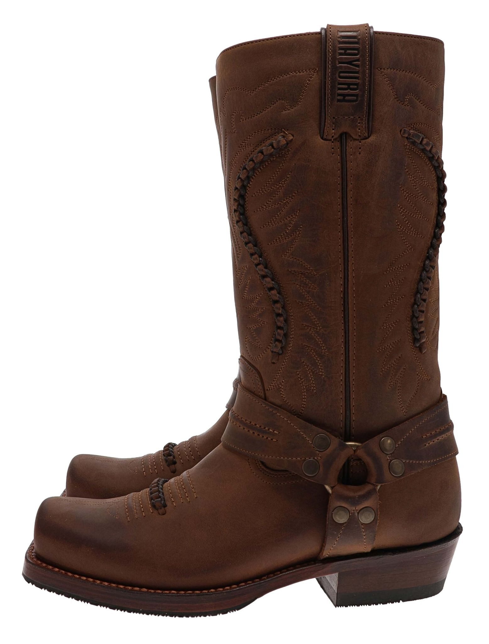 Mayura Boots MB002 Bikerstiefel Braun Bikerboots Rahmengenäht
