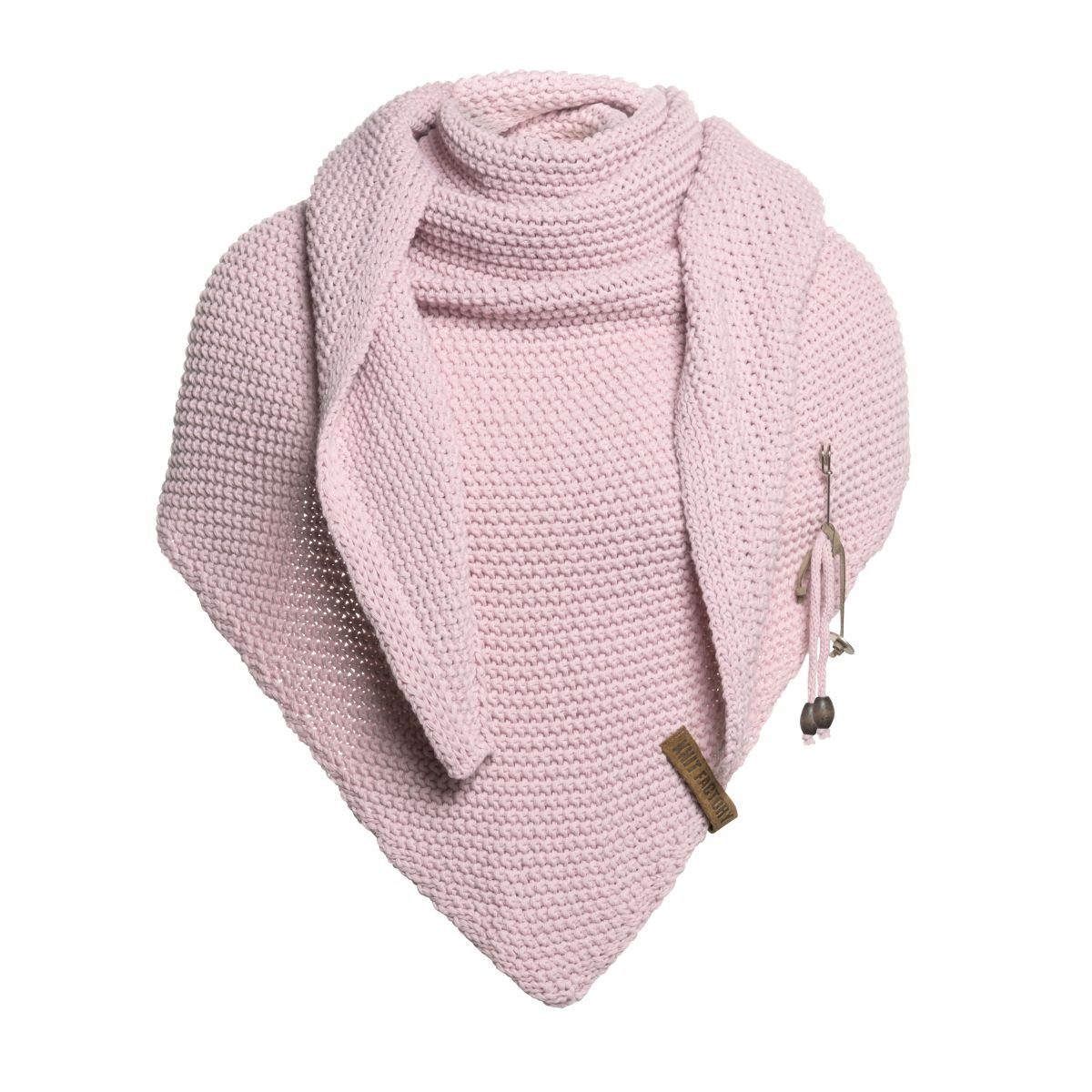 Knit Factory Schal Coco Dreiecksschals 190x85 cm Glatt Rosa, (1-St), Schal Strickschal Umhängetuch Tuch Strickware